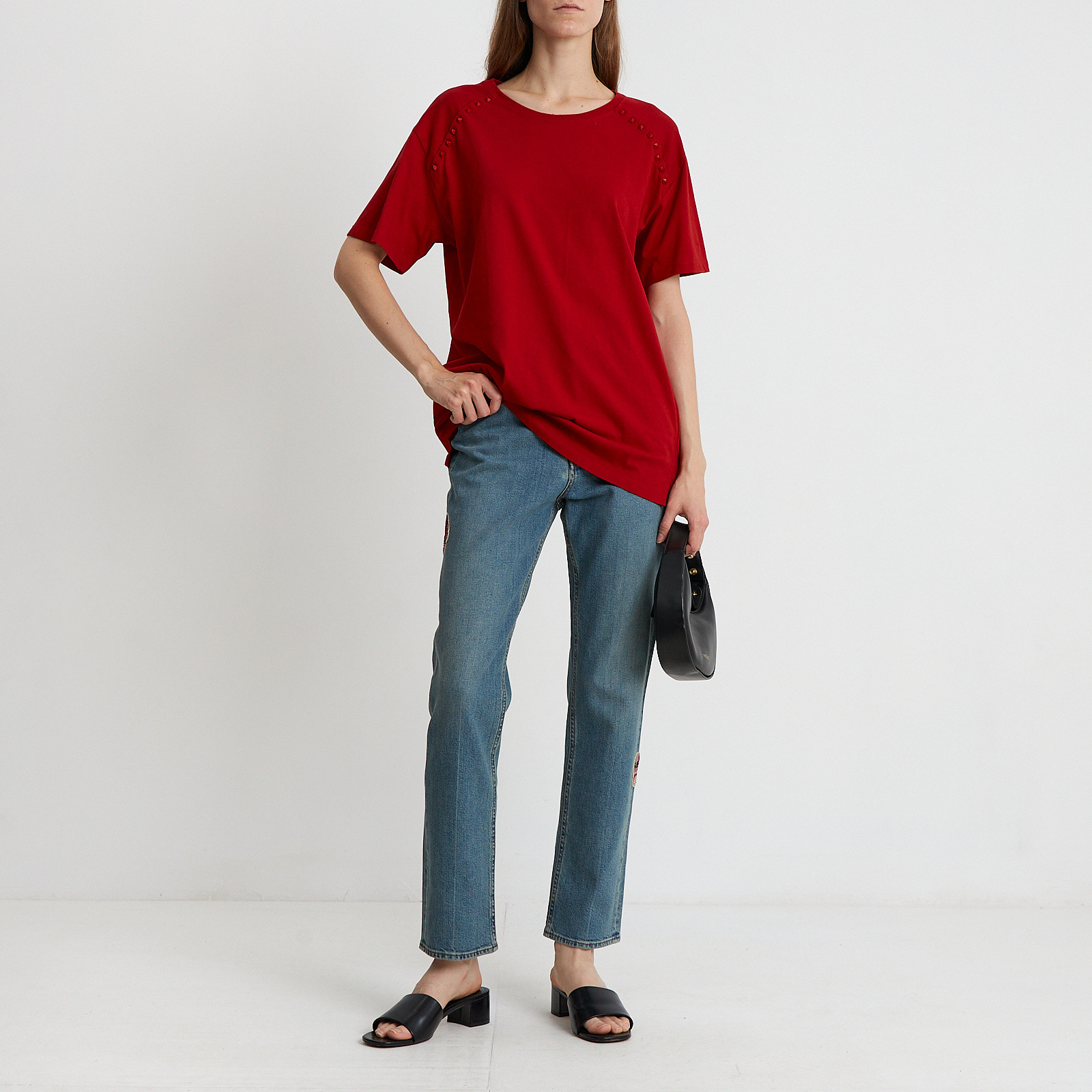 Джинсы голубого цвета Valentino - фото из каталога магазина брендовой одежды Second Friend Store Джинсы Valentino - купить оригинал в секонд-хенде SFS - 2