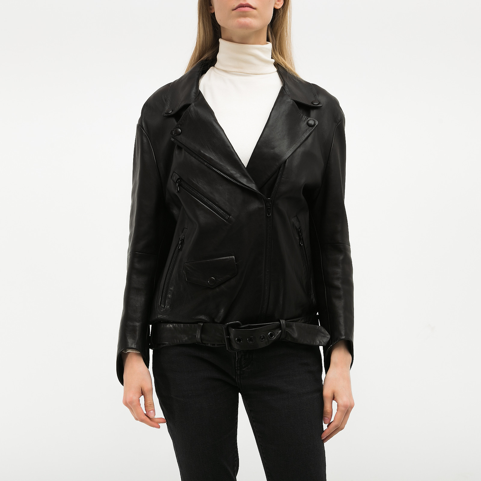 Куртка кожаная черного цвета Acne Studios - фото из каталога магазина брендовой одежды Second Friend Store Куртка кожаная Acne Studios - купить оригинал в секонд-хенде SFS - 1