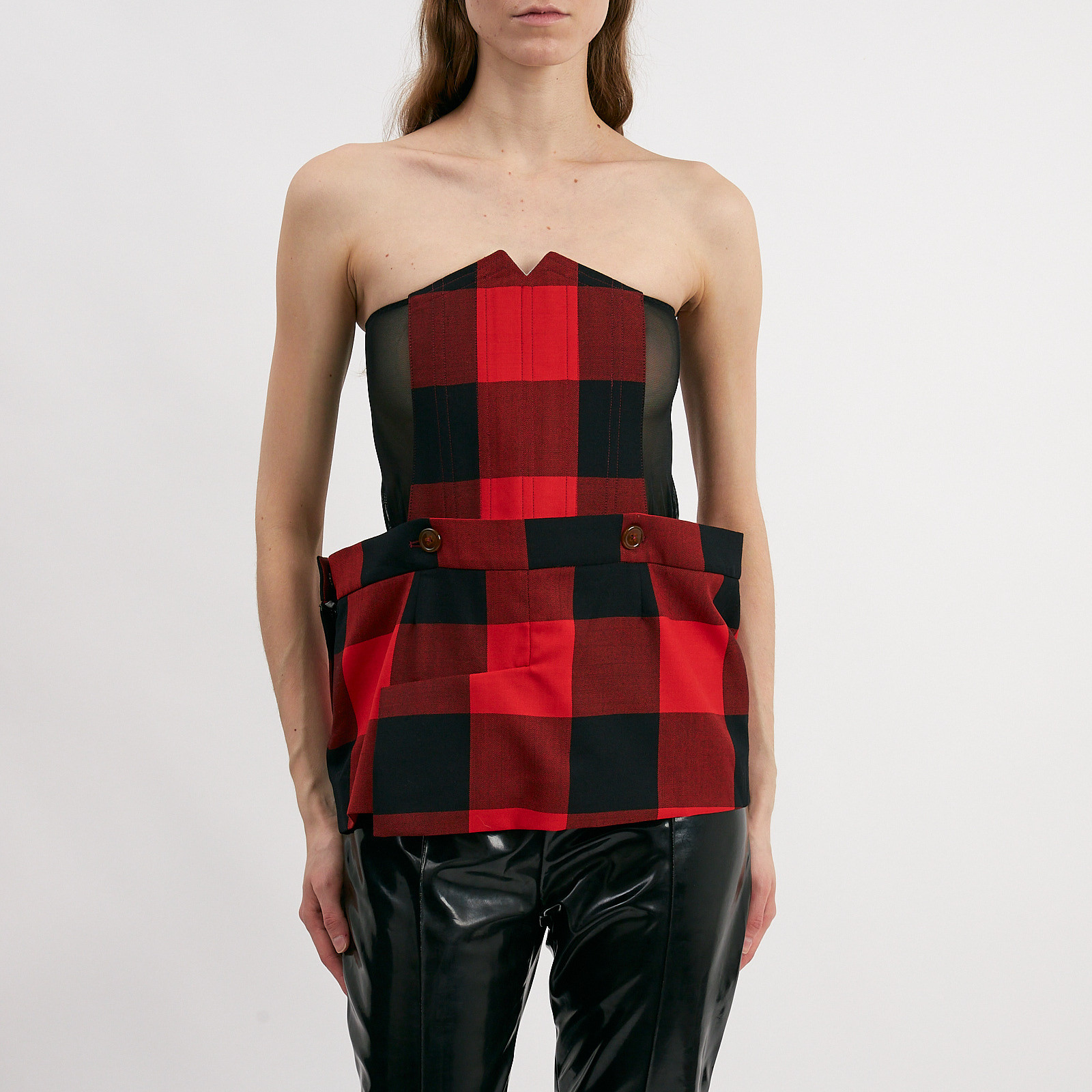 Топ красного цвета Vivienne Westwood - фото из каталога магазина брендовой одежды Second Friend Store Топ Vivienne Westwood - купить оригинал в секонд-хенде SFS - 1