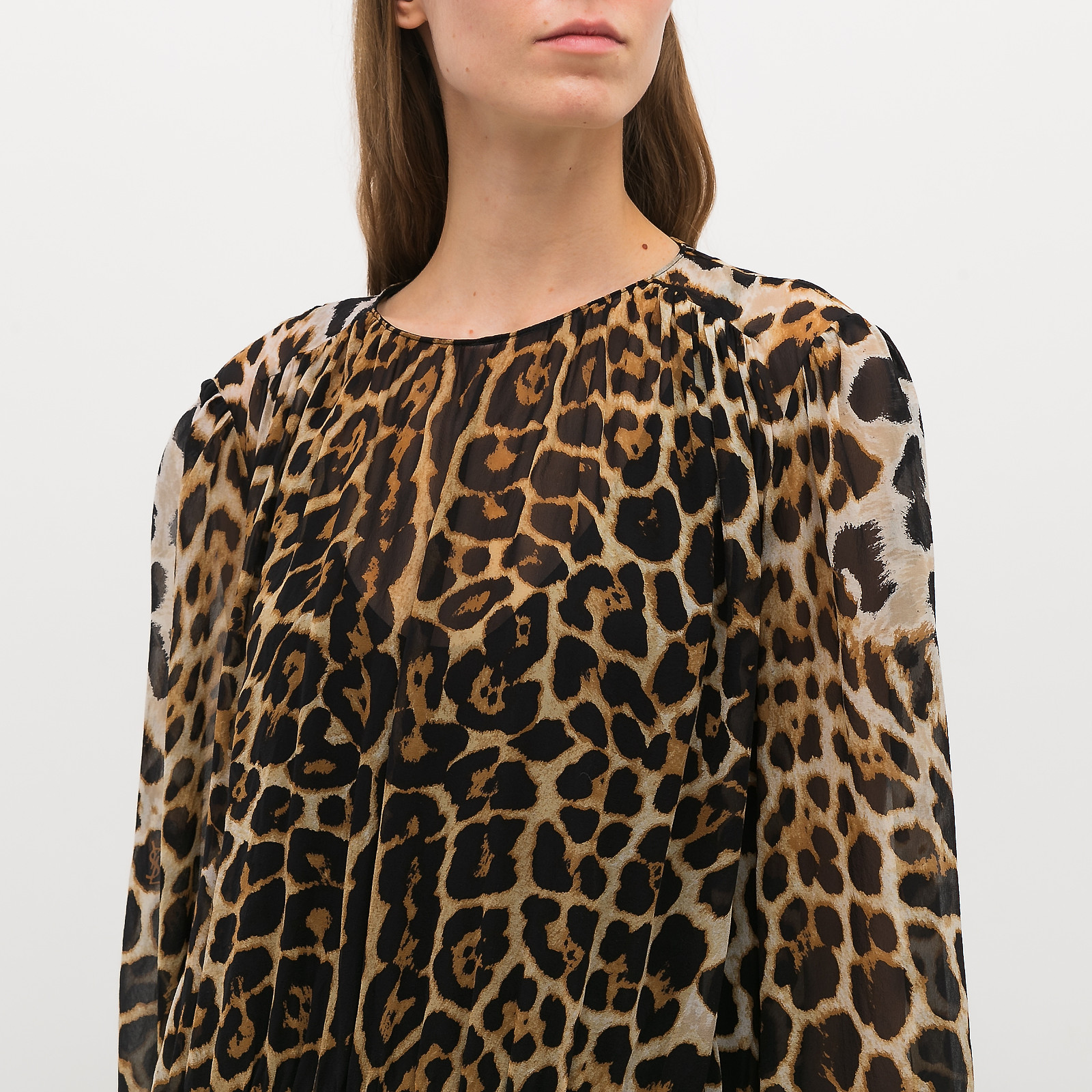 Платье коричневого цвета Saint Laurent - фото из каталога магазина брендовой одежды Second Friend Store Платье Saint Laurent - купить оригинал в секонд-хенде SFS - 4