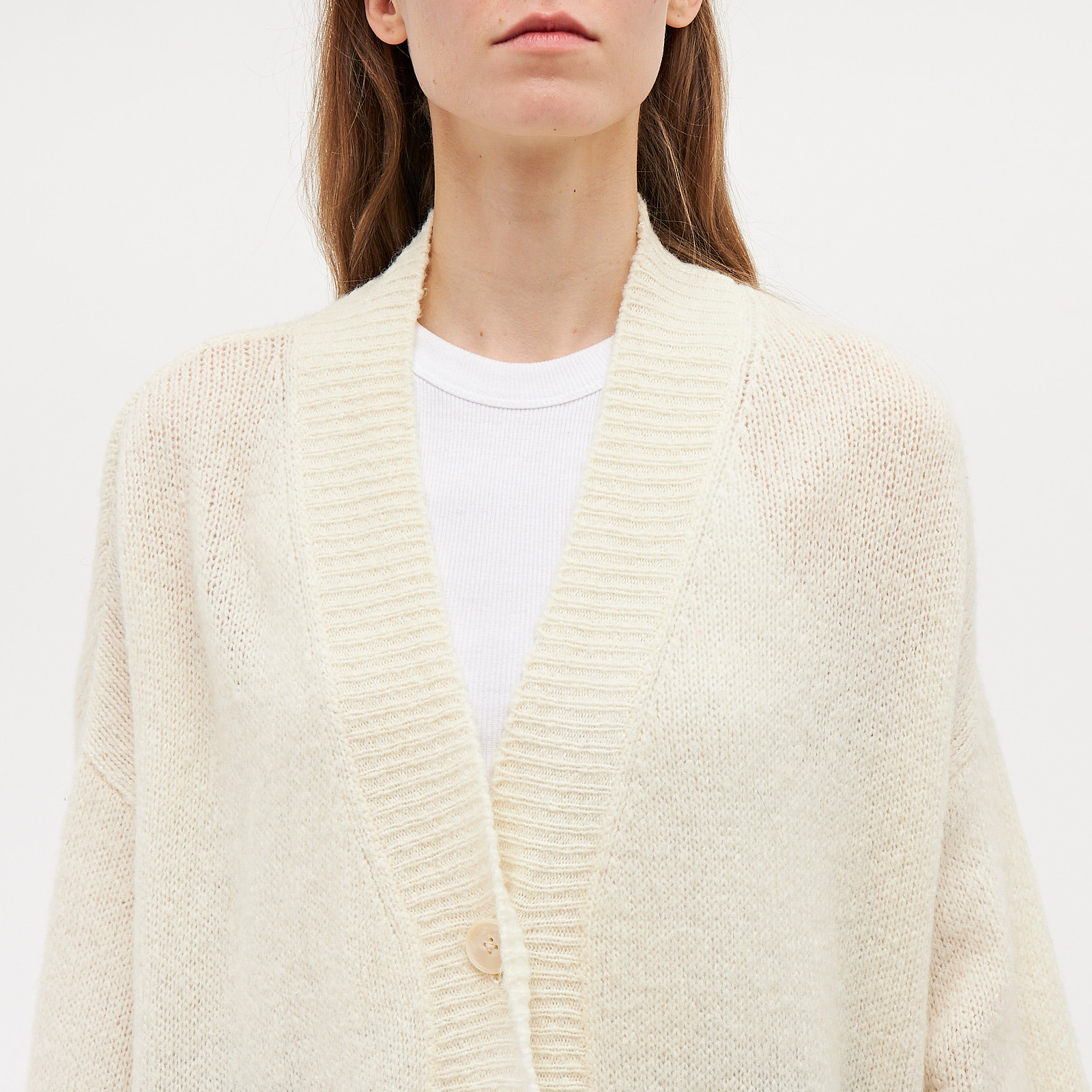 Кардиган  белого цвета MM6 Maison Margiela - фото из каталога магазина брендовой одежды Second Friend Store Кардиган MM6 Maison Margiela - купить оригинал в секонд-хенде SFS - 5