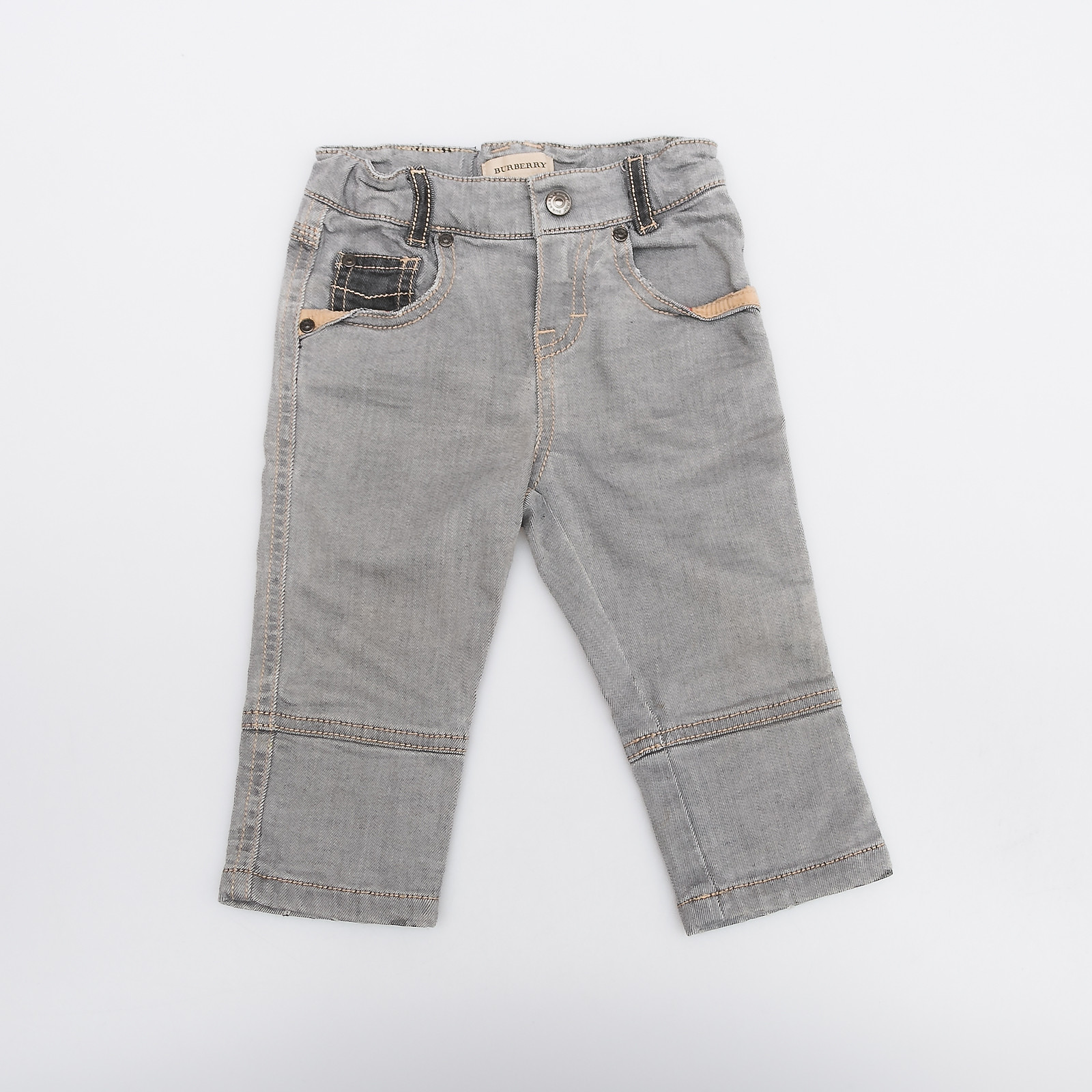 Джинсы серого цвета Burberry - фото из каталога магазина брендовой одежды Second Friend Store Джинсы Burberry - купить оригинал в секонд-хенде SFS - 1