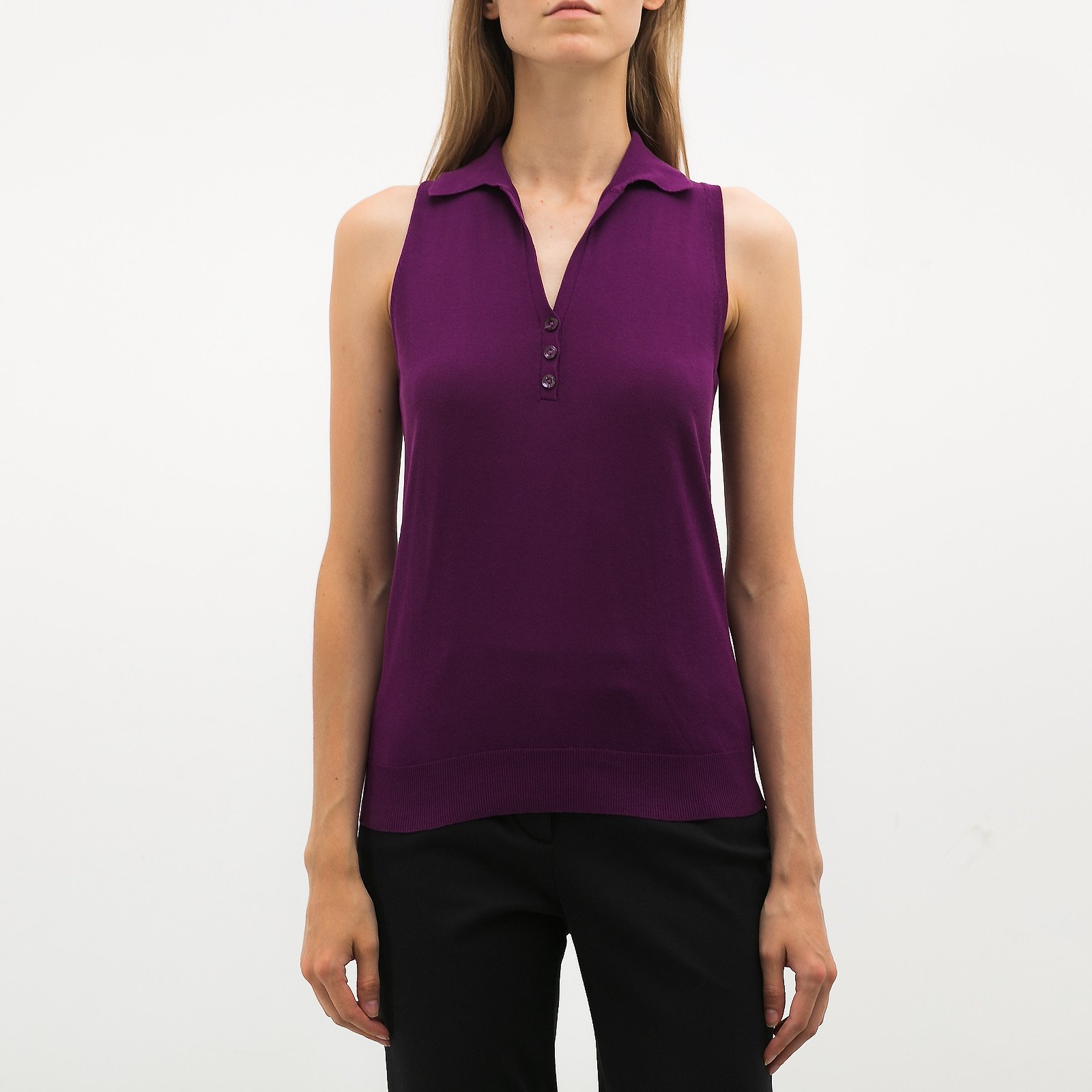 Жилет фиолетового цвета Loro Piana - фото из каталога магазина брендовой одежды Second Friend Store Жилет Loro Piana - купить оригинал в секонд-хенде SFS - 1