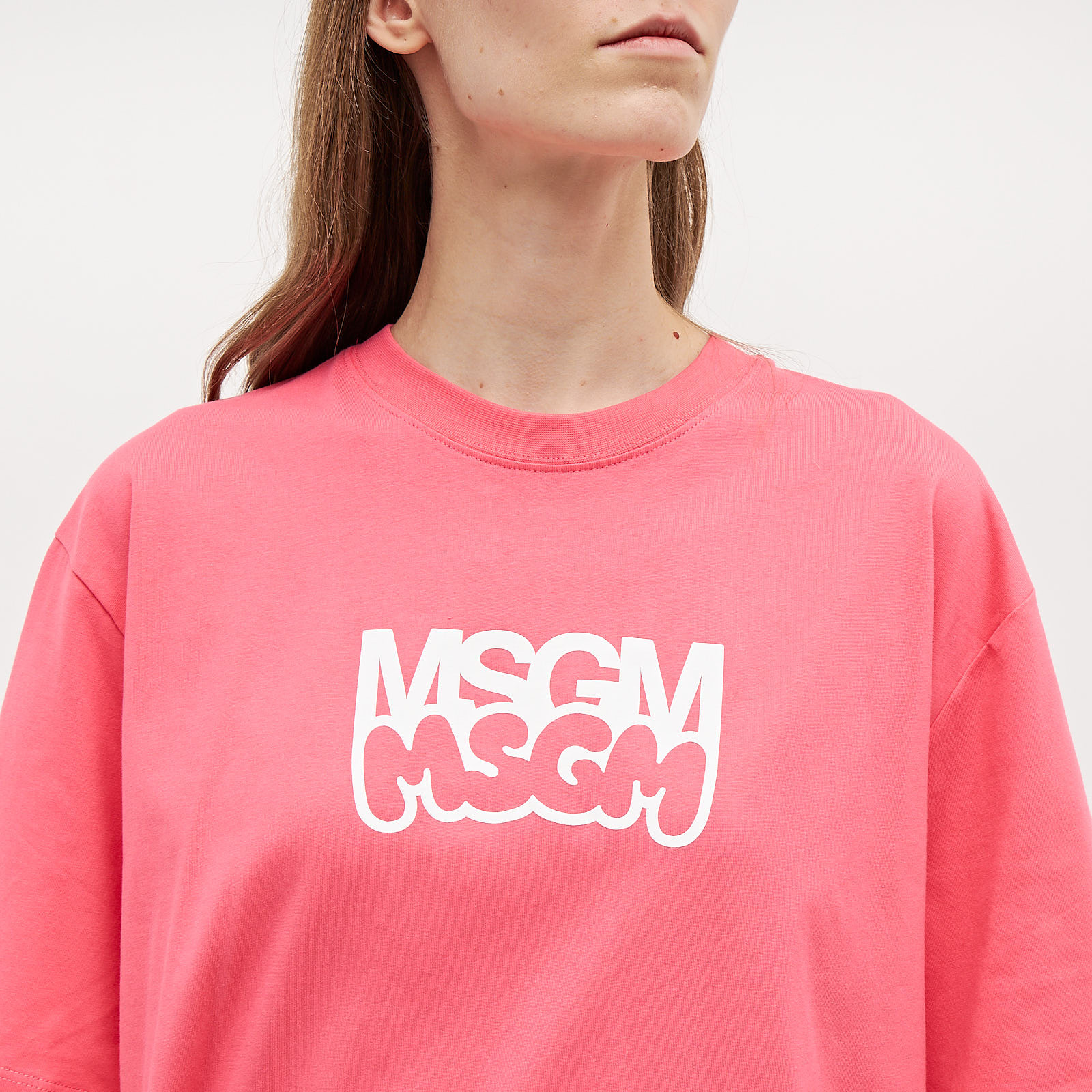 Футболка розового цвета MSGM - фото из каталога магазина брендовой одежды Second Friend Store Футболка MSGM - купить оригинал в секонд-хенде SFS - 4