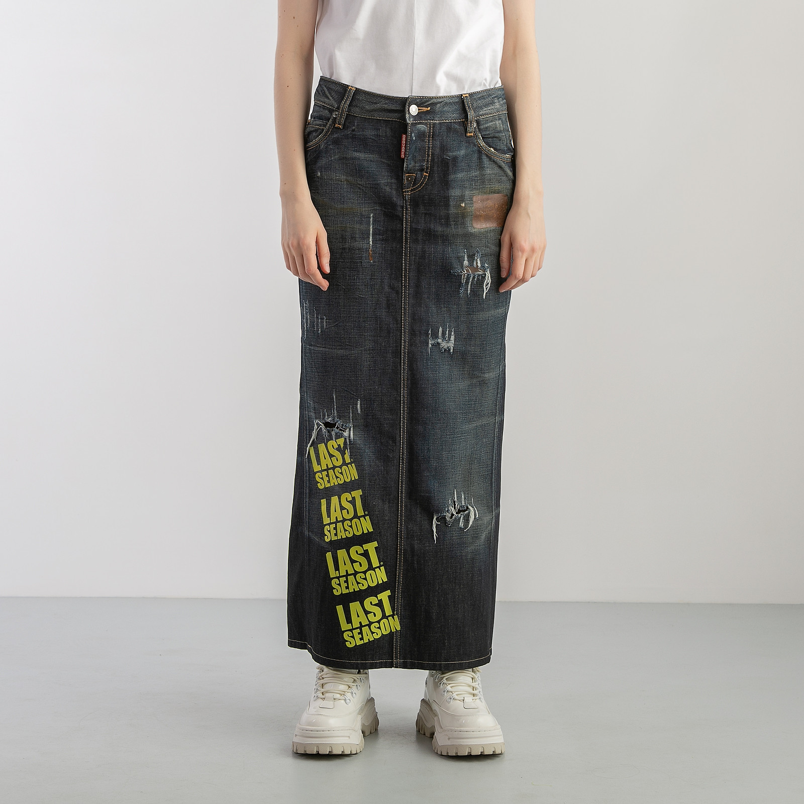 Юбка  синего цвета Tigran Avetisyan x SFS - фото из каталога магазина брендовой одежды Second Friend Store Юбка Tigran Avetisyan x SFS - купить оригинал в секонд-хенде SFS - 1