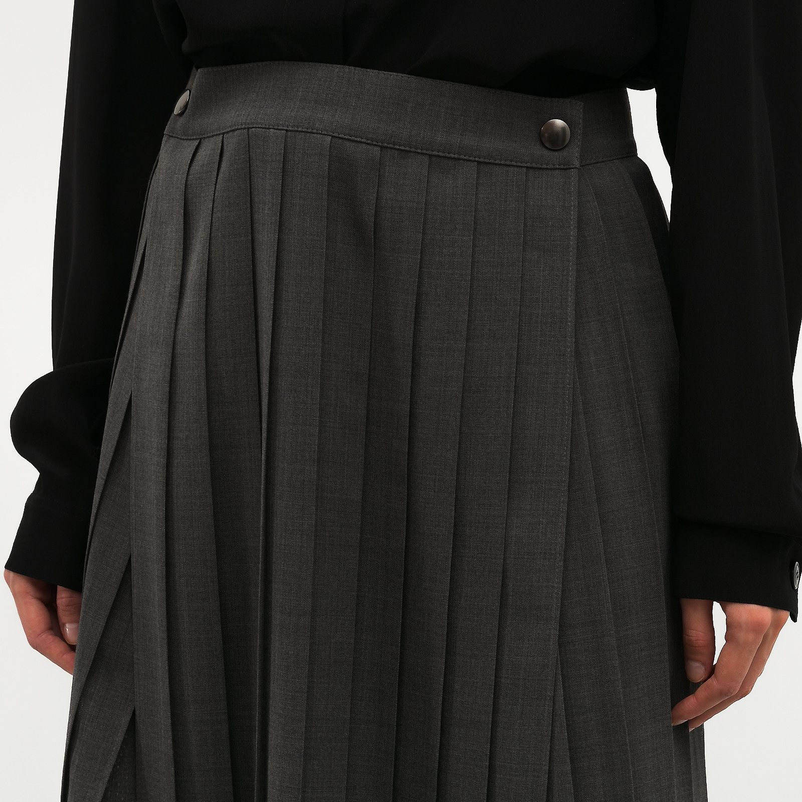 Юбка  серого цвета Brunello Cucinelli - фото из каталога магазина брендовой одежды Second Friend Store Юбка Brunello Cucinelli - купить оригинал в секонд-хенде SFS - 4