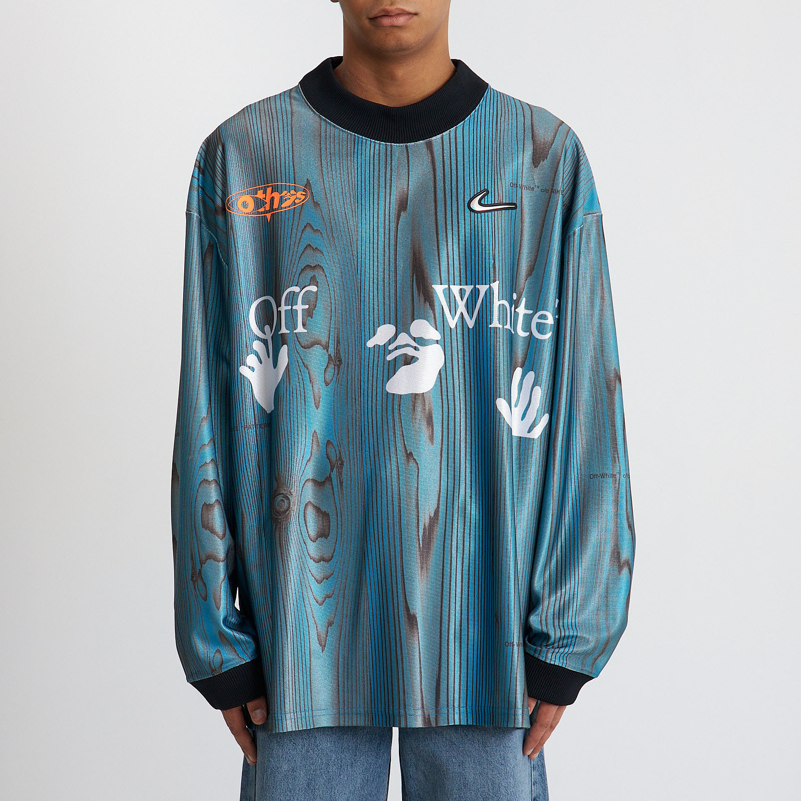 Лонгслив синего цвета Off-White - фото из каталога магазина брендовой одежды Second Friend Store Лонгслив Off-White - купить оригинал в секонд-хенде SFS - 1