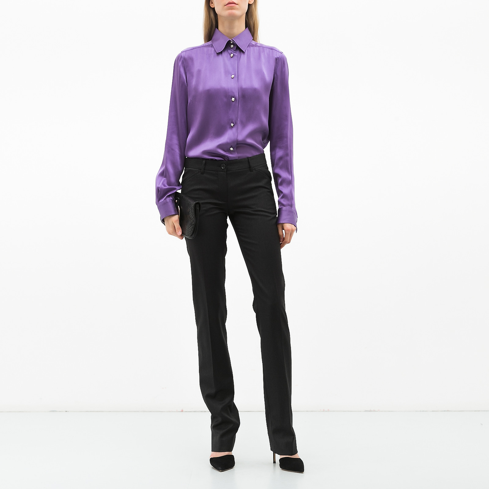 Рубашка фиолетового цвета Dolce&Gabbana - фото из каталога магазина брендовой одежды Second Friend Store Рубашка Dolce&Gabbana - купить оригинал в секонд-хенде SFS - 2