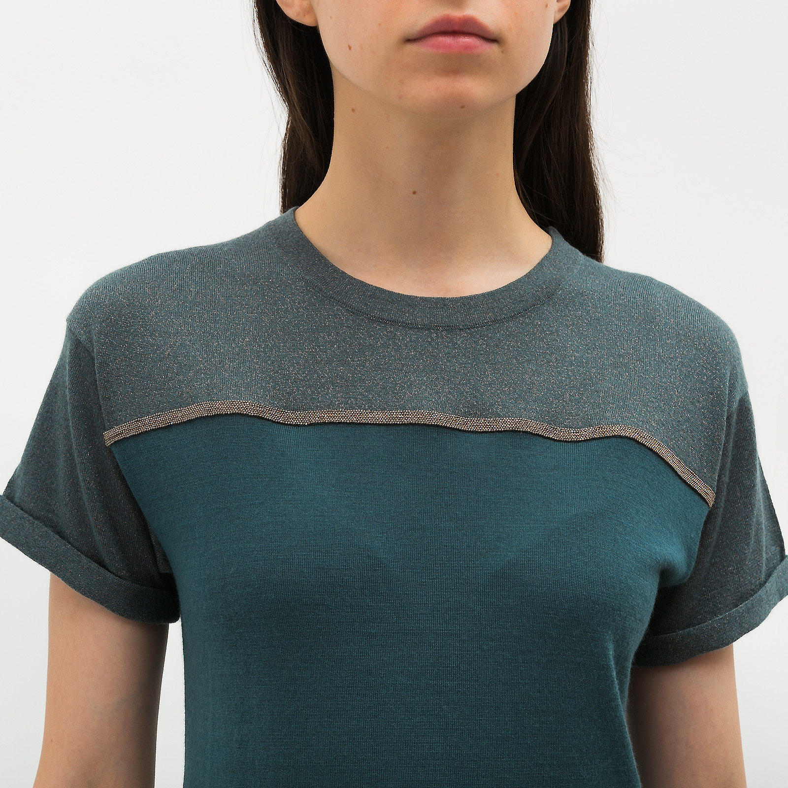 Джемпер зеленого цвета Brunello Cucinelli - фото из каталога магазина брендовой одежды Second Friend Store Джемпер Brunello Cucinelli - купить оригинал в секонд-хенде SFS - 4