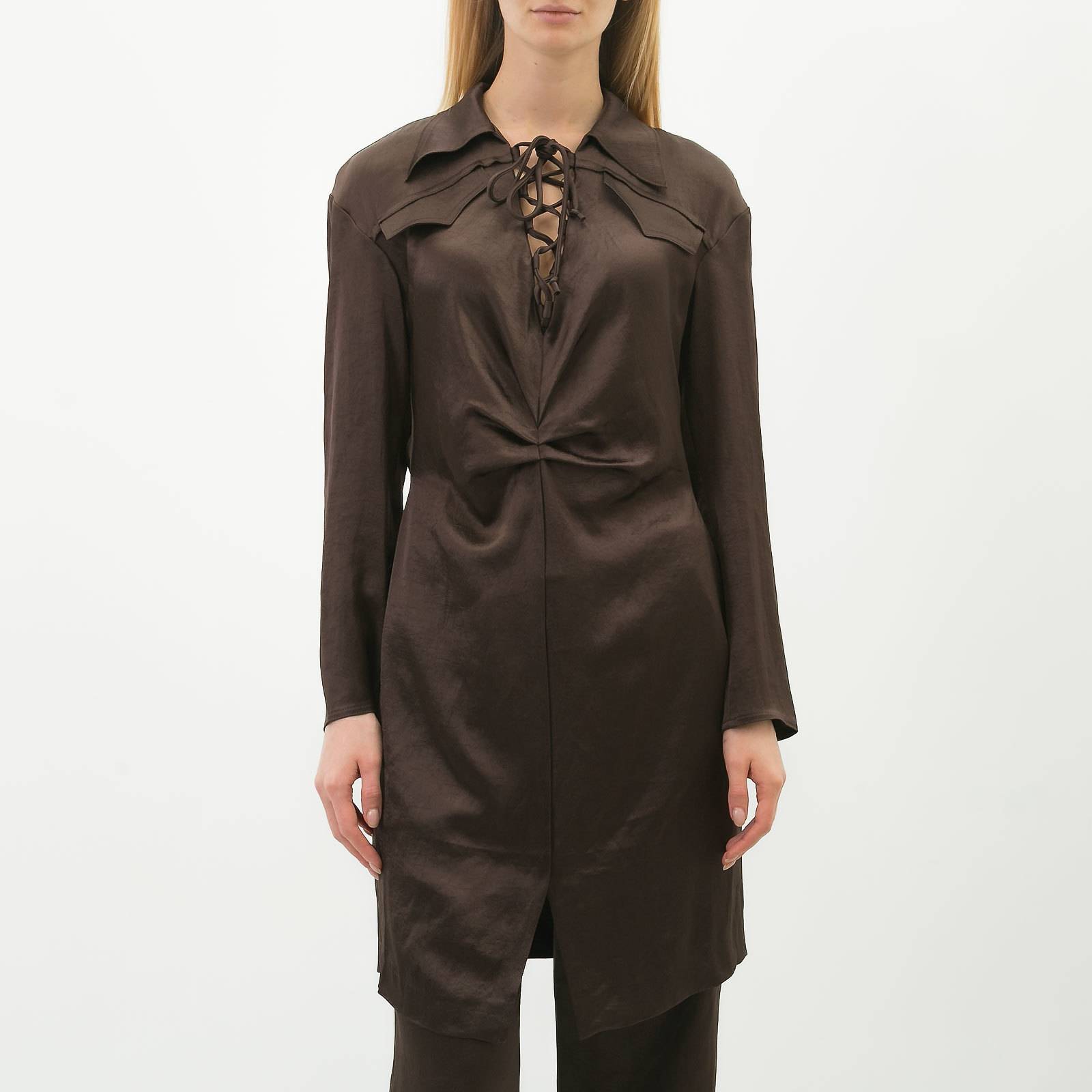 Костюм коричневого цвета Nanushka - фото из каталога магазина брендовой одежды Second Friend Store Костюм Nanushka - купить оригинал в секонд-хенде SFS - 5