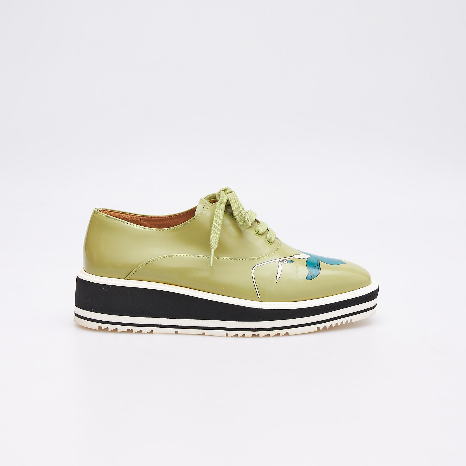 Ботинки зеленого цвета Prada - фото из каталога магазина брендовой одежды Second Friend Store Ботинки Prada - купить оригинал в секонд-хенде SFS - 1