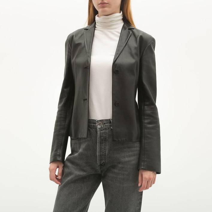 Кожаный пиджак Jil Sander