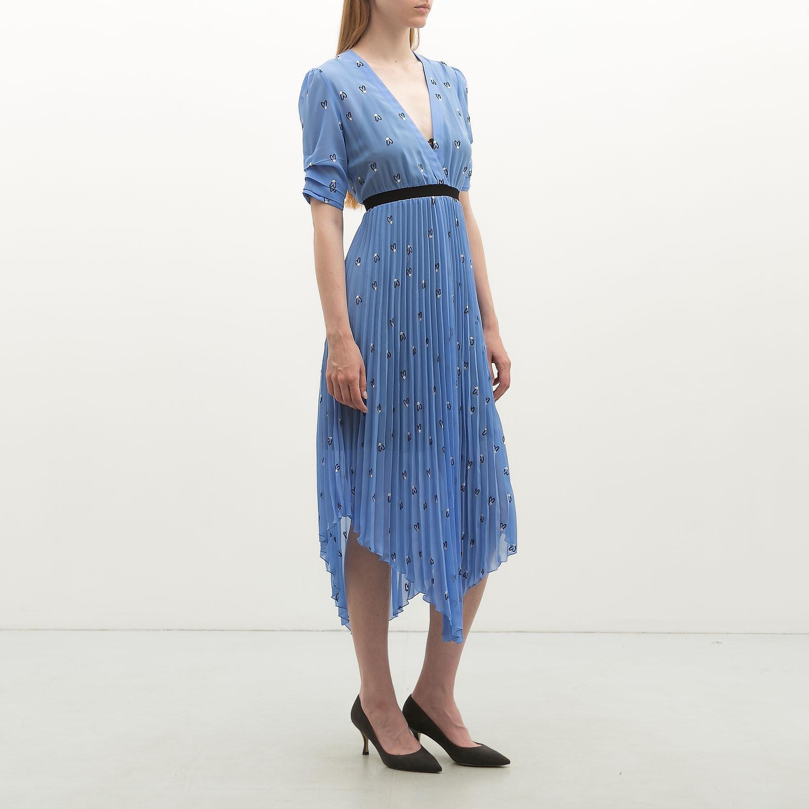 Платье голубого цвета Maje - фото из каталога магазина брендовой одежды Second Friend Store Платье Maje - купить оригинал в секонд-хенде SFS - 3