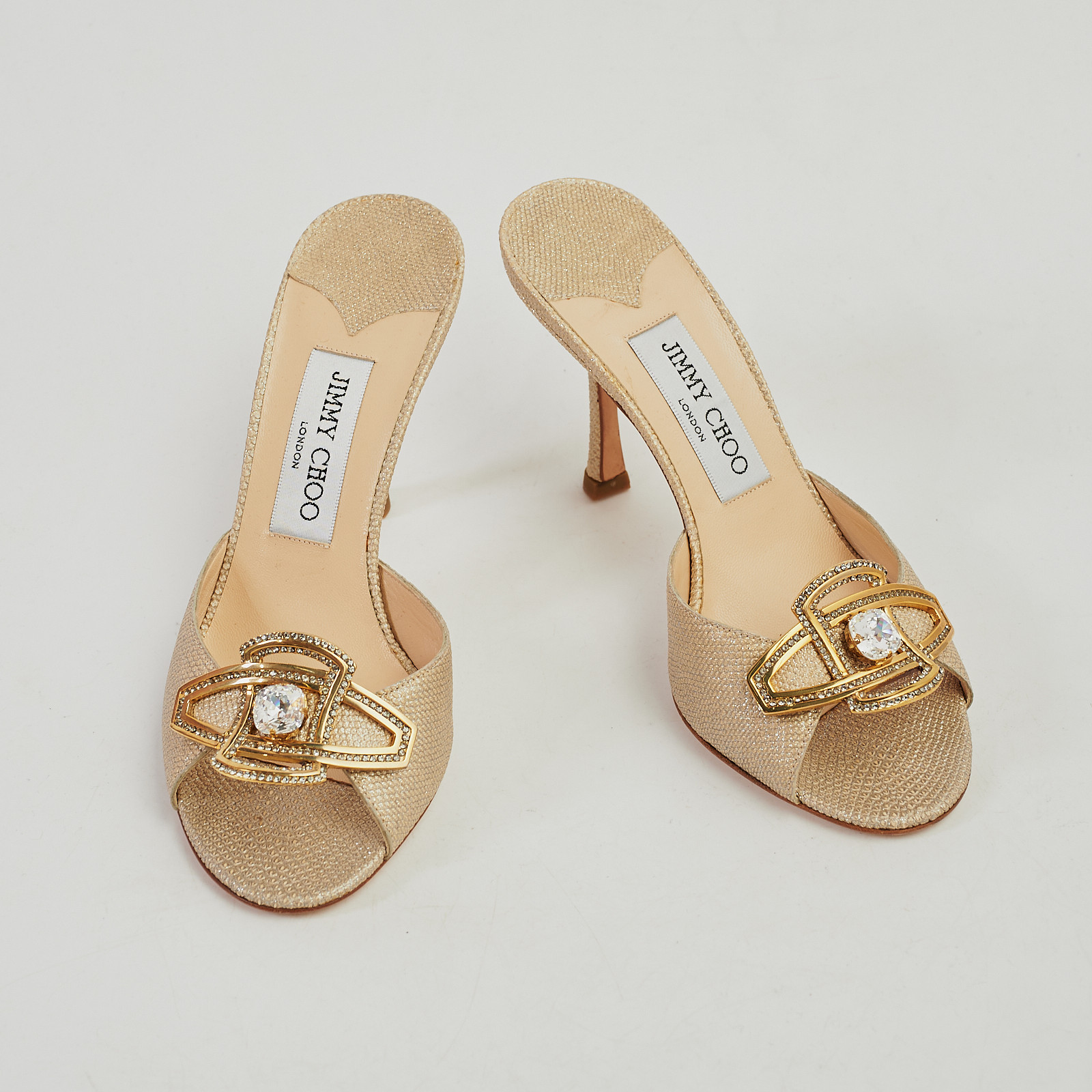 Мюли золотого цвета Jimmy Choo - фото из каталога магазина брендовой одежды Second Friend Store Мюли Jimmy Choo - купить оригинал в секонд-хенде SFS - 2