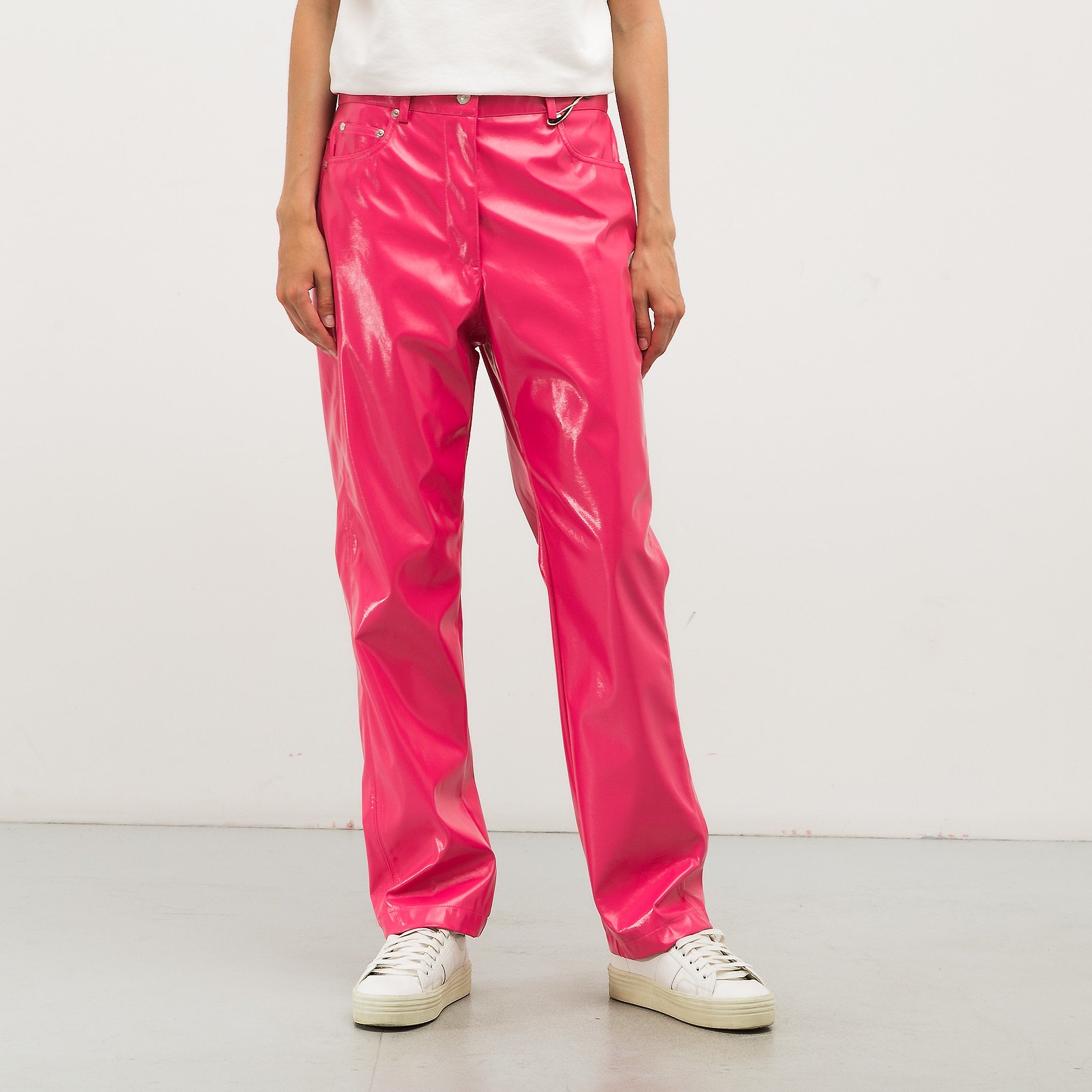 Брюки розового цвета MSGM - фото из каталога магазина брендовой одежды Second Friend Store Брюки MSGM - купить оригинал в секонд-хенде SFS - 1