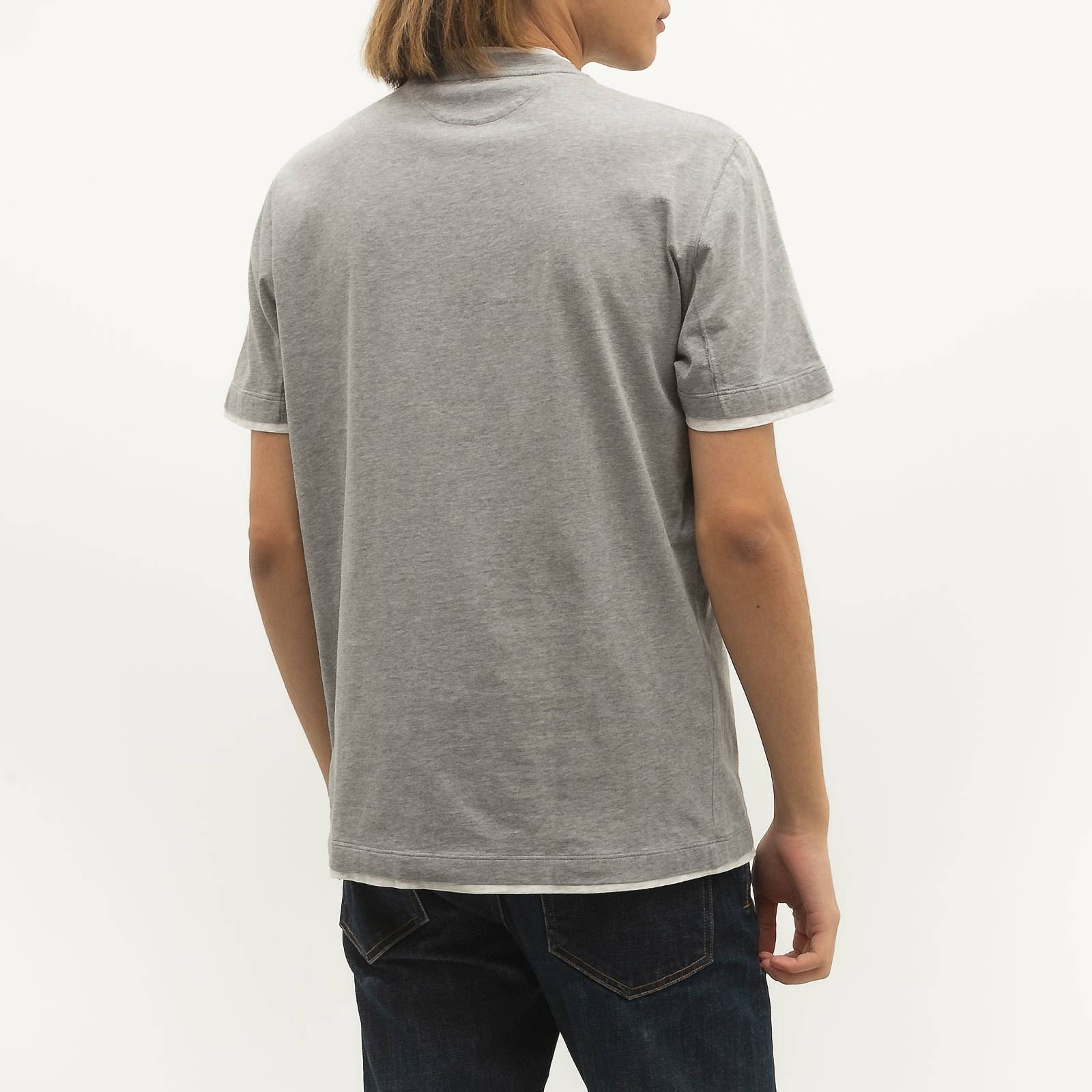 Футболка серого цвета Brunello Cucinelli - фото из каталога магазина брендовой одежды Second Friend Store Футболка Brunello Cucinelli - купить оригинал в секонд-хенде SFS - 3