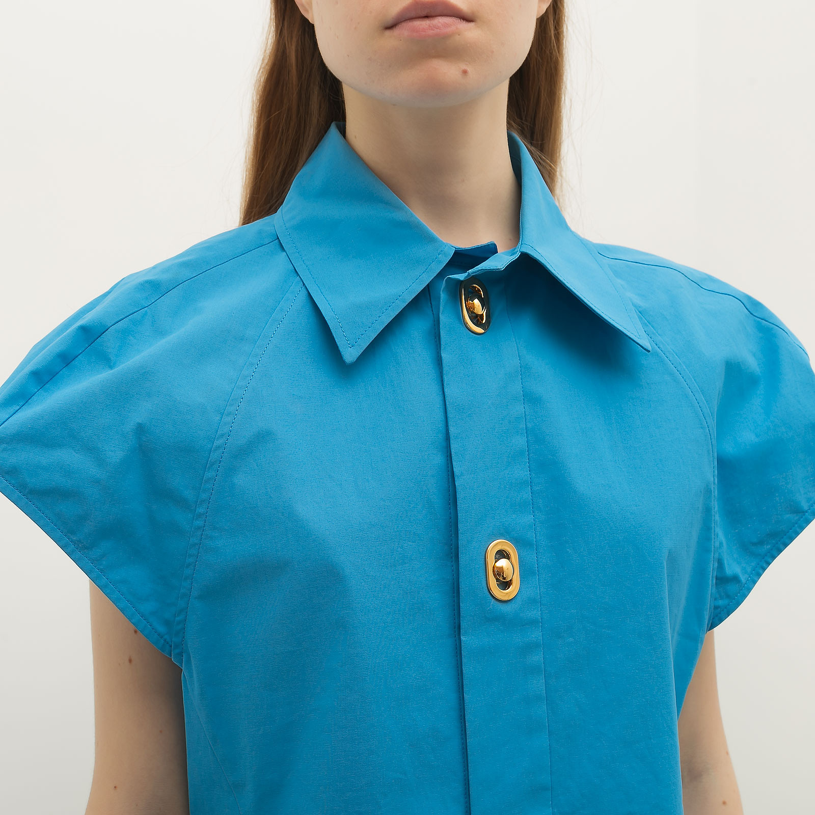 Платье голубого цвета Bottega Veneta - фото из каталога магазина брендовой одежды Second Friend Store Платье Bottega Veneta - купить оригинал в секонд-хенде SFS - 5