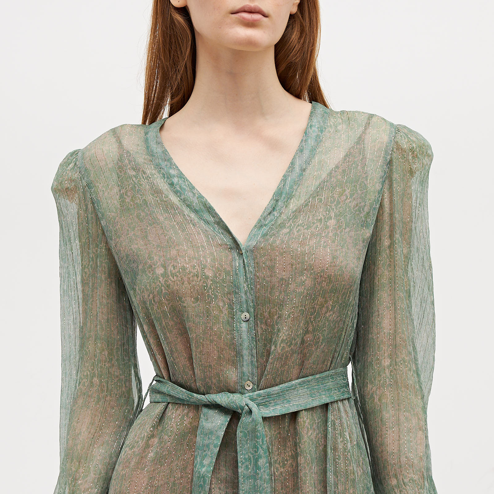 Платье зеленого цвета Ulyana Sergeenko - фото из каталога магазина брендовой одежды Second Friend Store Платье Ulyana Sergeenko - купить оригинал в секонд-хенде SFS - 3