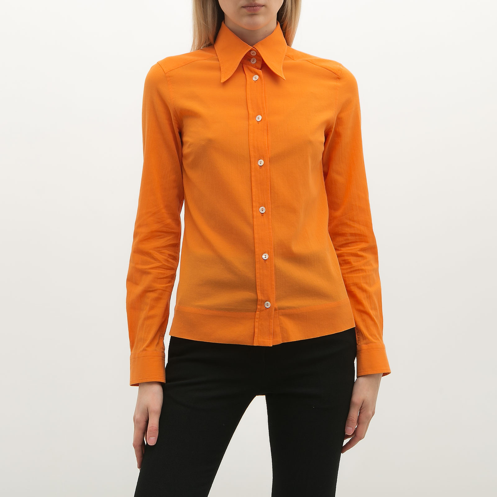 Рубашка оранжевого цвета Dolce&Gabbana - фото из каталога магазина брендовой одежды Second Friend Store Рубашка Dolce&Gabbana - купить оригинал в секонд-хенде SFS - 1