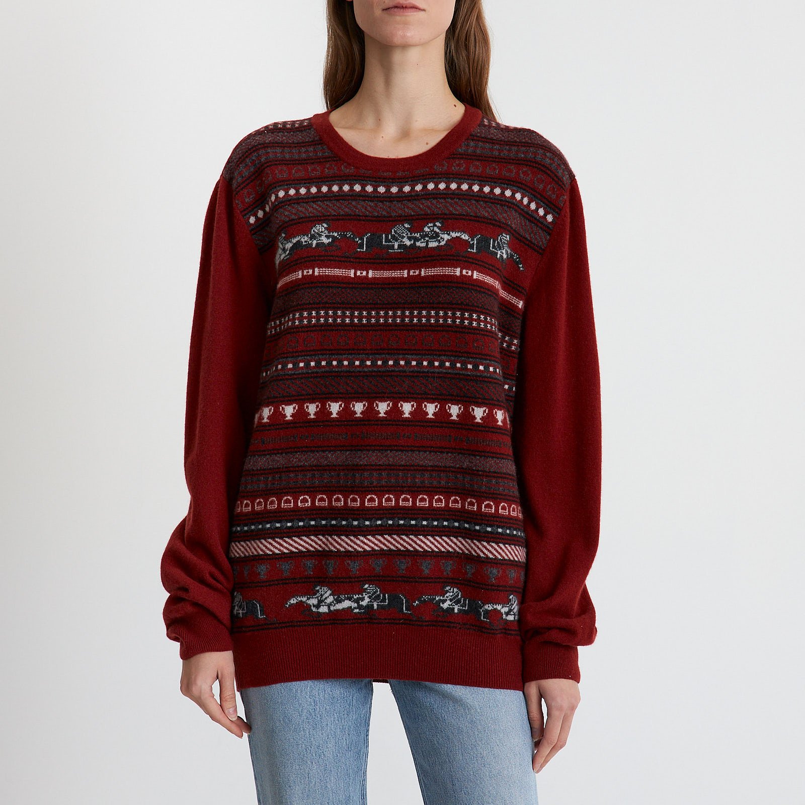 Свитер  бордового цвета Hermes - фото из каталога магазина брендовой одежды Second Friend Store Свитер Hermes - купить оригинал в секонд-хенде SFS - 1