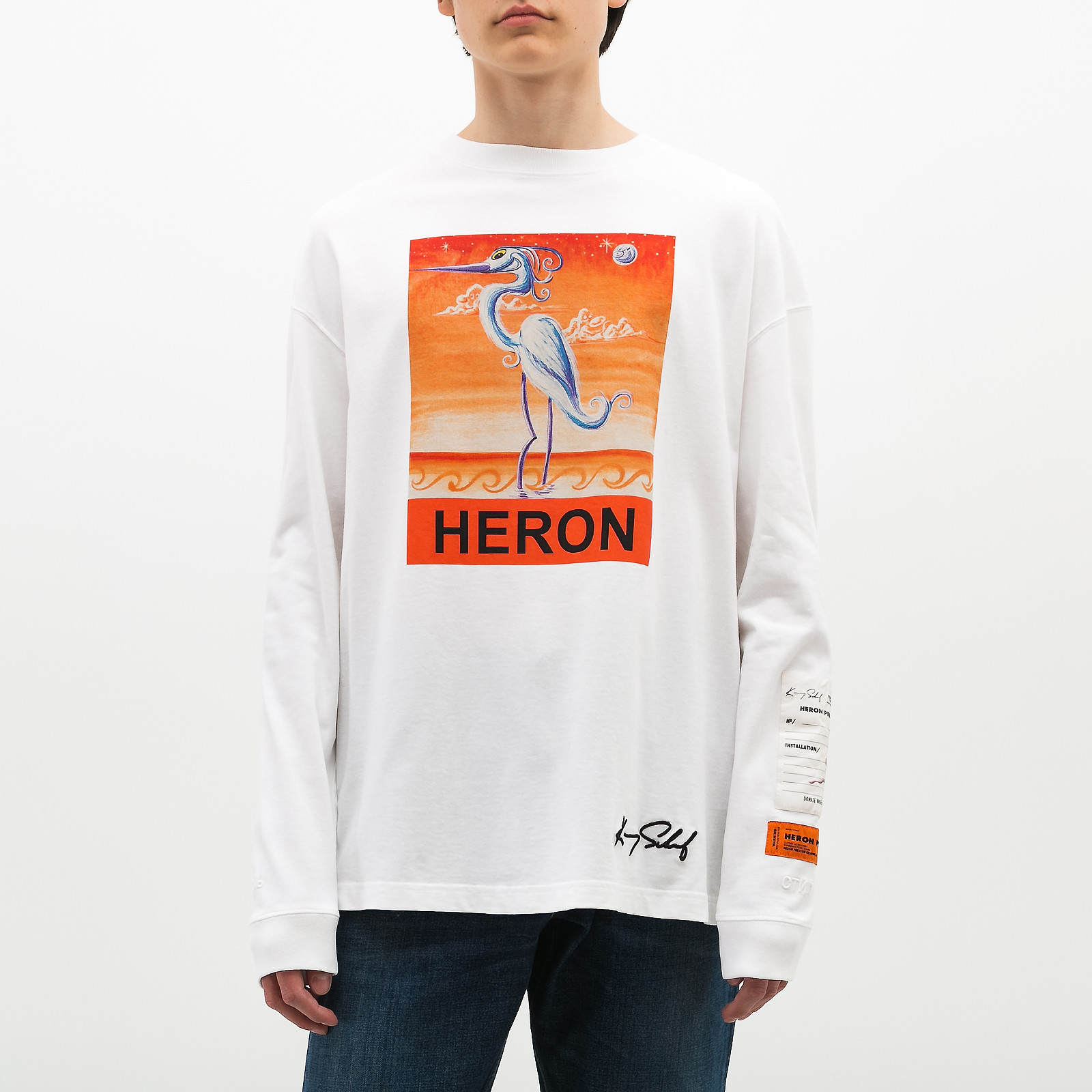 Лонгслив белого цвета Heron Preston - фото из каталога магазина брендовой одежды Second Friend Store Лонгслив Heron Preston - купить оригинал в секонд-хенде SFS - 1