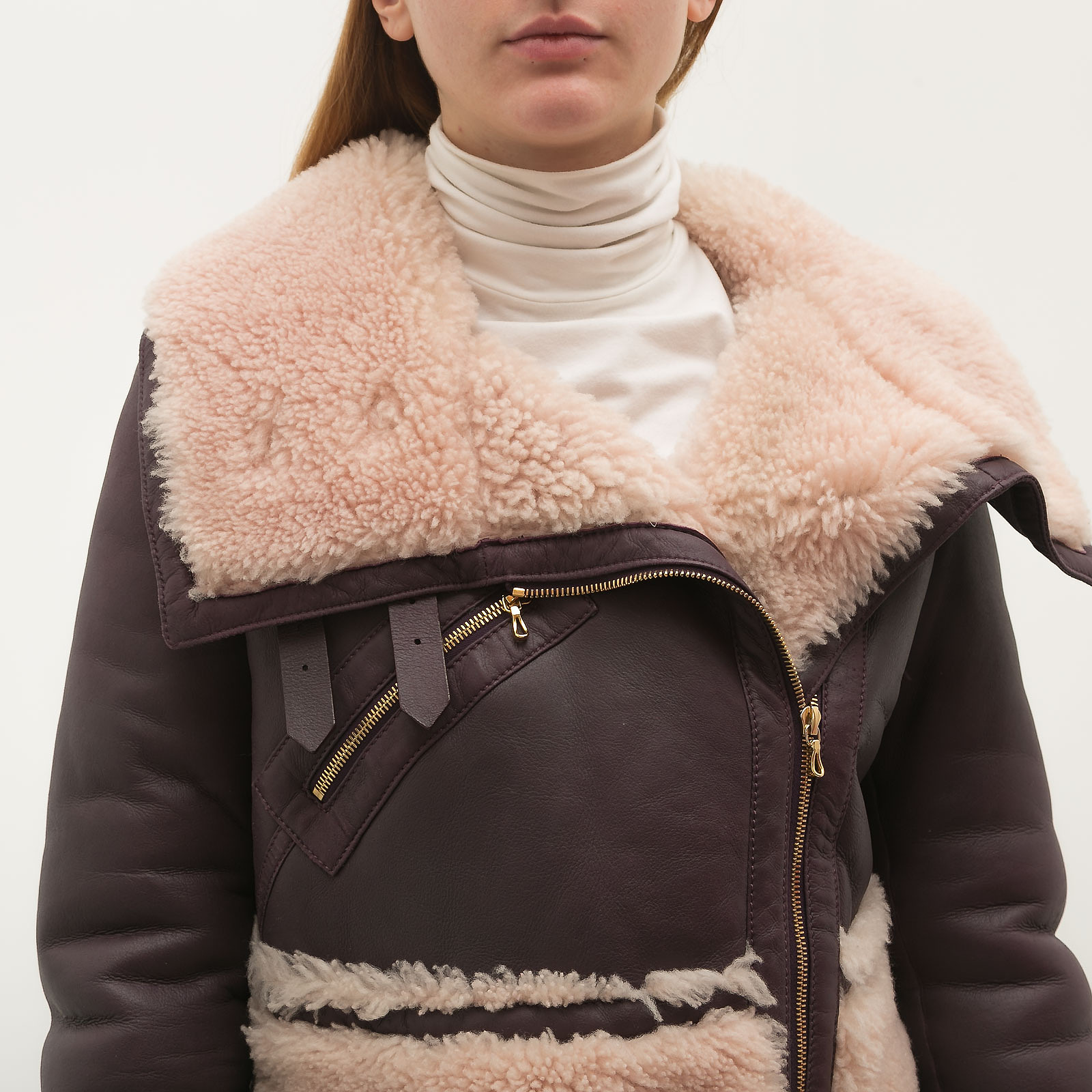 Дубленка фиолетового цвета Lanvin - фото из каталога магазина брендовой одежды Second Friend Store Дубленка Lanvin - купить оригинал в секонд-хенде SFS - 4