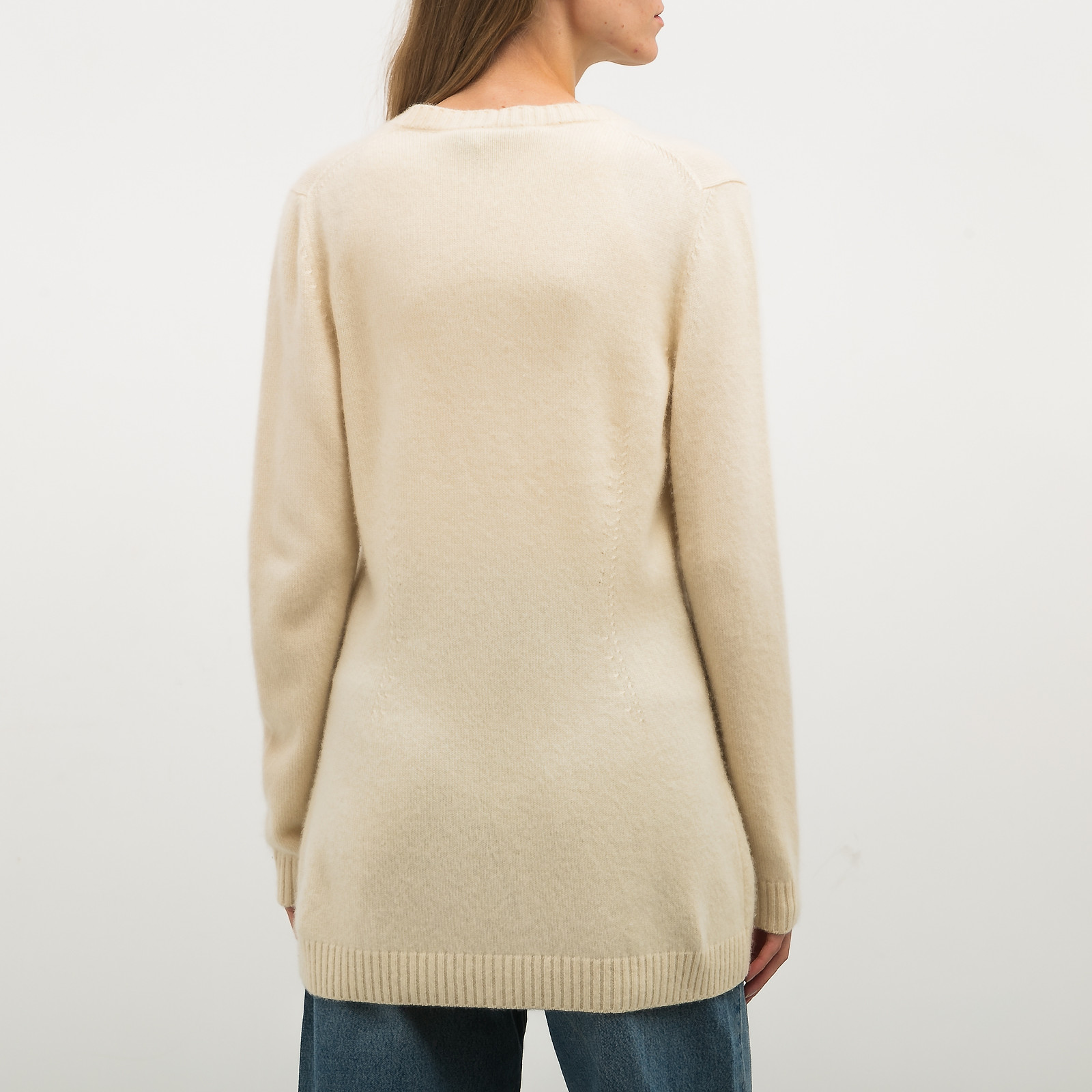 Кардиган белого цвета Loro Piana - фото из каталога магазина брендовой одежды Second Friend Store Кардиган Loro Piana - купить оригинал в секонд-хенде SFS - 2