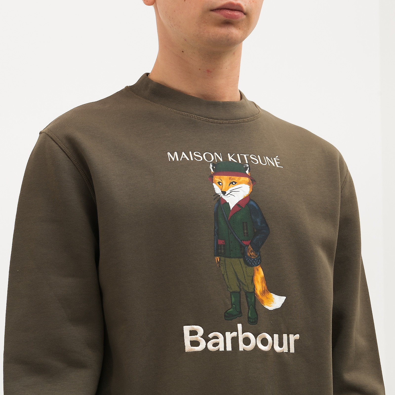 Свитшот Maison Kitsune x Barbour - купить оригинал в секонд-хенде SFS