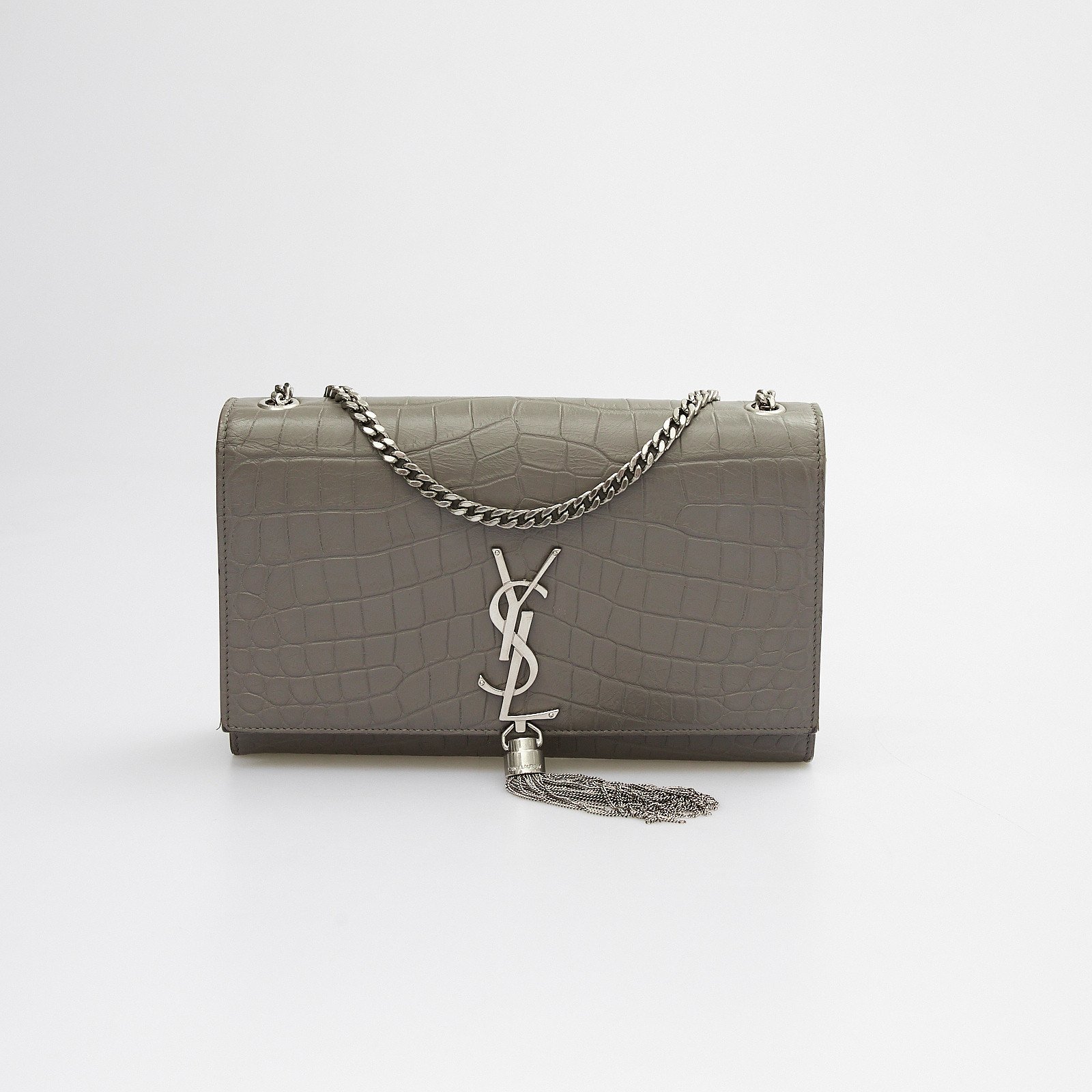 Сумка серого цвета Saint Laurent - фото из каталога магазина брендовой одежды Second Friend Store Сумка Saint Laurent - купить оригинал в секонд-хенде SFS - 1