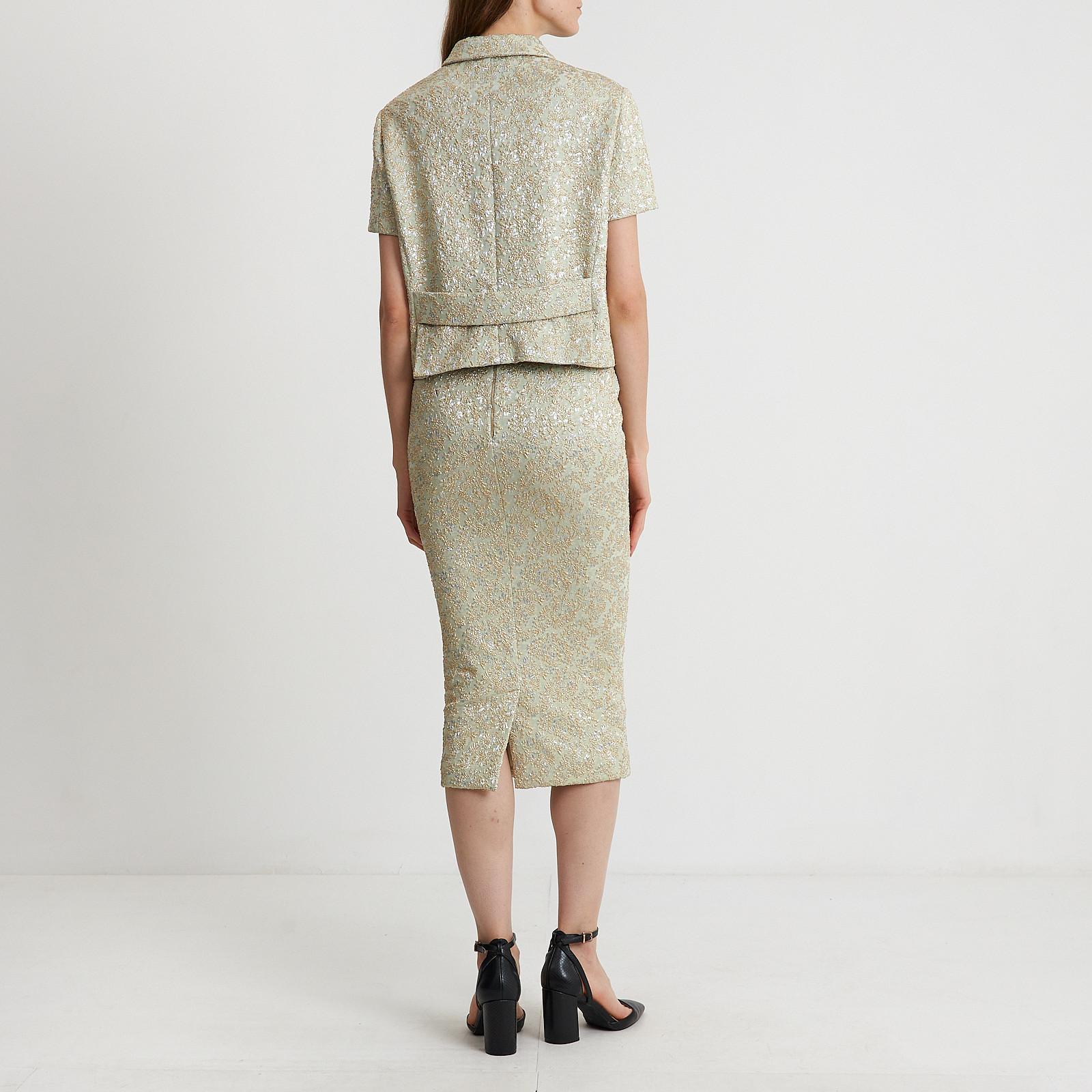 Костюм серебряного цвета Rochas - фото из каталога магазина брендовой одежды Second Friend Store Костюм Rochas - купить оригинал в секонд-хенде SFS - 3