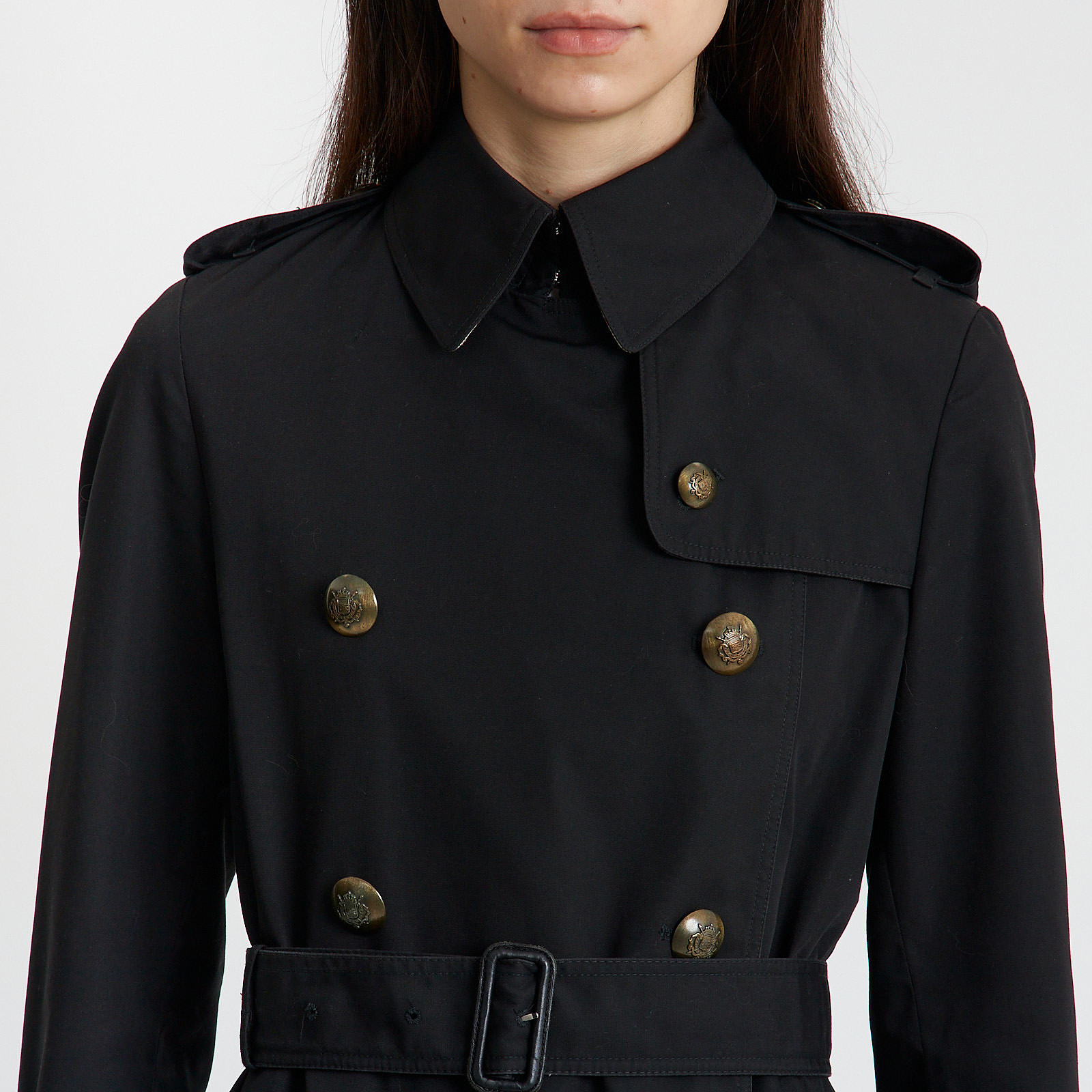 Тренч черного цвета Burberry - фото из каталога магазина брендовой одежды Second Friend Store Тренч Burberry - купить оригинал в секонд-хенде SFS - 4