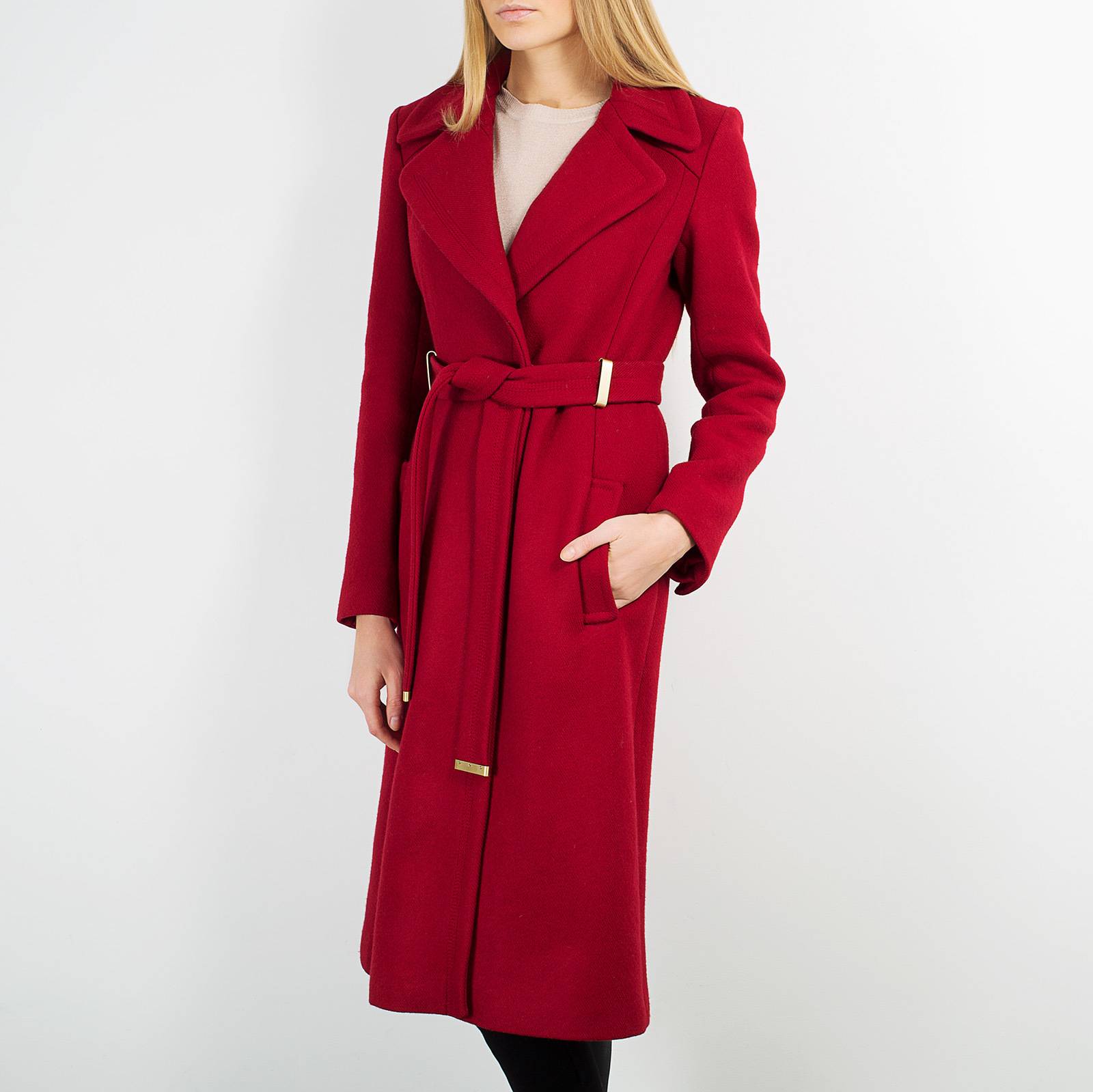 Пальто бордового цвета Diane von Furstenberg - фото из каталога магазина брендовой одежды Second Friend Store Пальто Diane von Furstenberg - купить оригинал в секонд-хенде SFS - 2