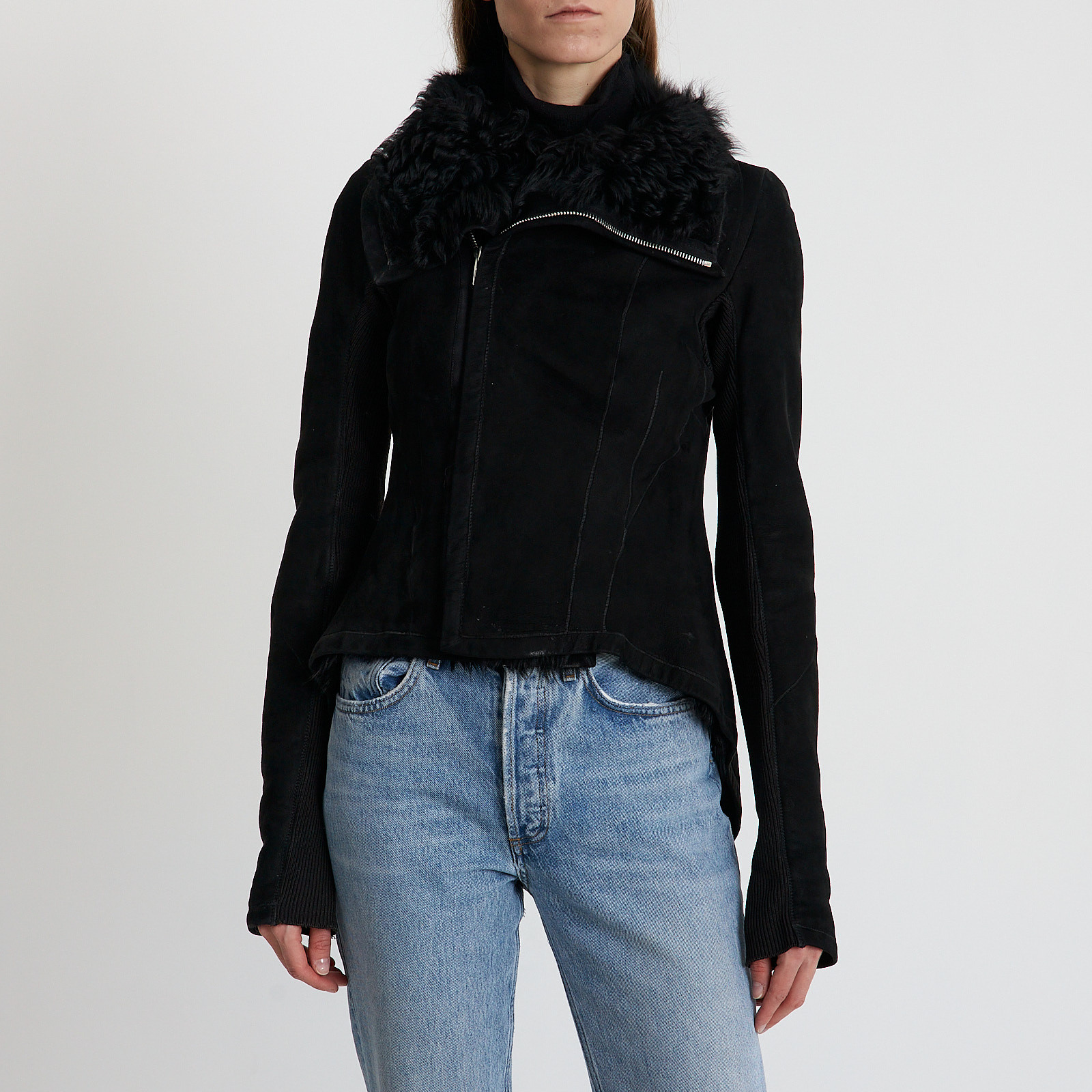 Дубленка черного цвета Rick Owens - фото из каталога магазина брендовой одежды Second Friend Store Дубленка Rick Owens - купить оригинал в секонд-хенде SFS - 1