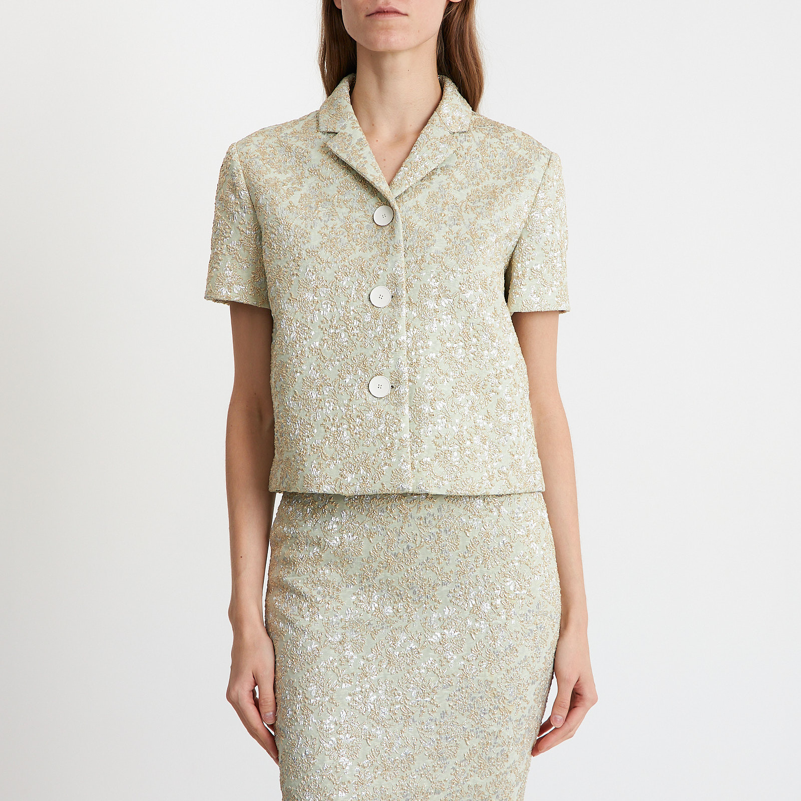Костюм серебряного цвета Rochas - фото из каталога магазина брендовой одежды Second Friend Store Костюм Rochas - купить оригинал в секонд-хенде SFS - 4