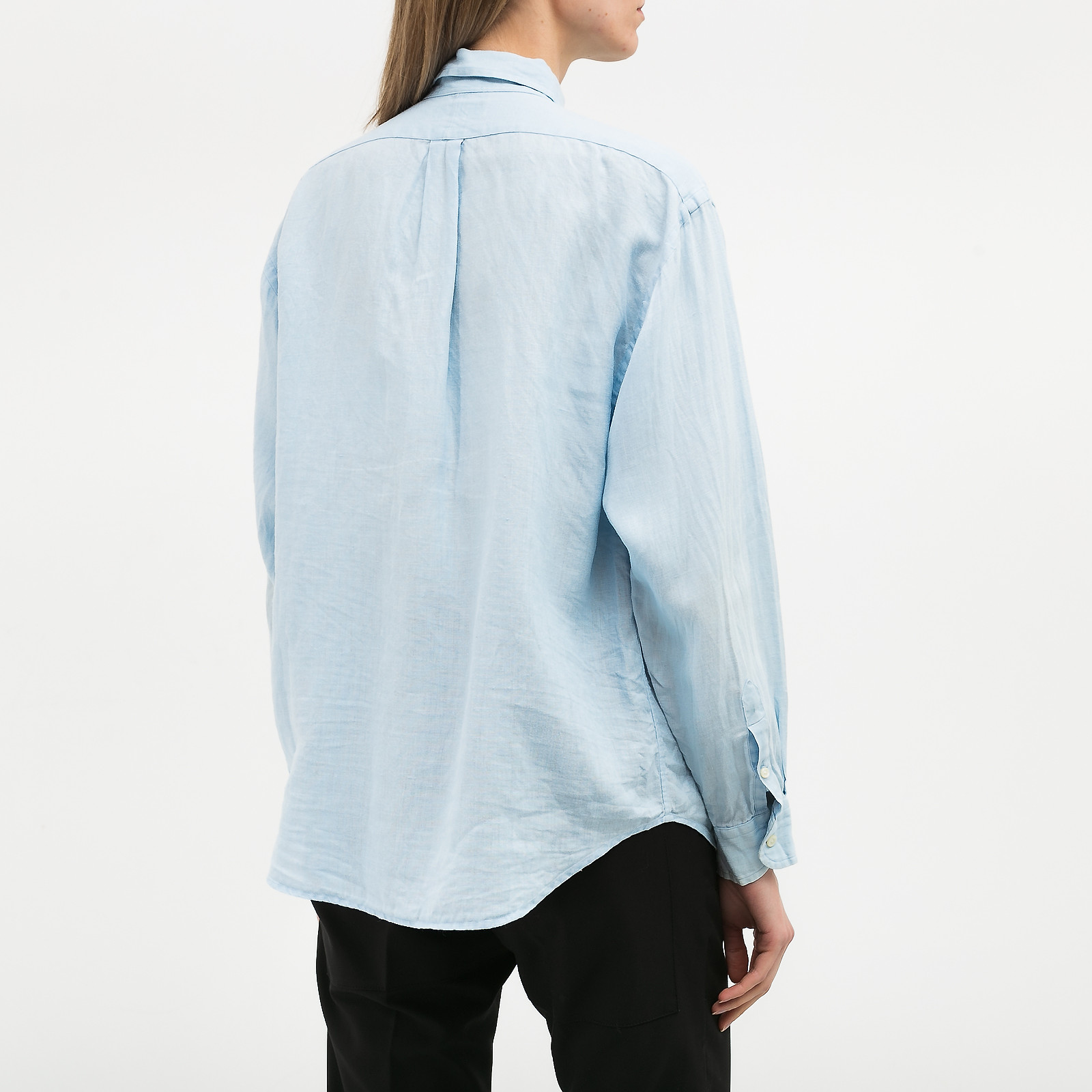 Рубашка голубого цвета Polo Ralph Lauren - фото из каталога магазина брендовой одежды Second Friend Store Рубашка Polo Ralph Lauren - купить оригинал в секонд-хенде SFS - 3