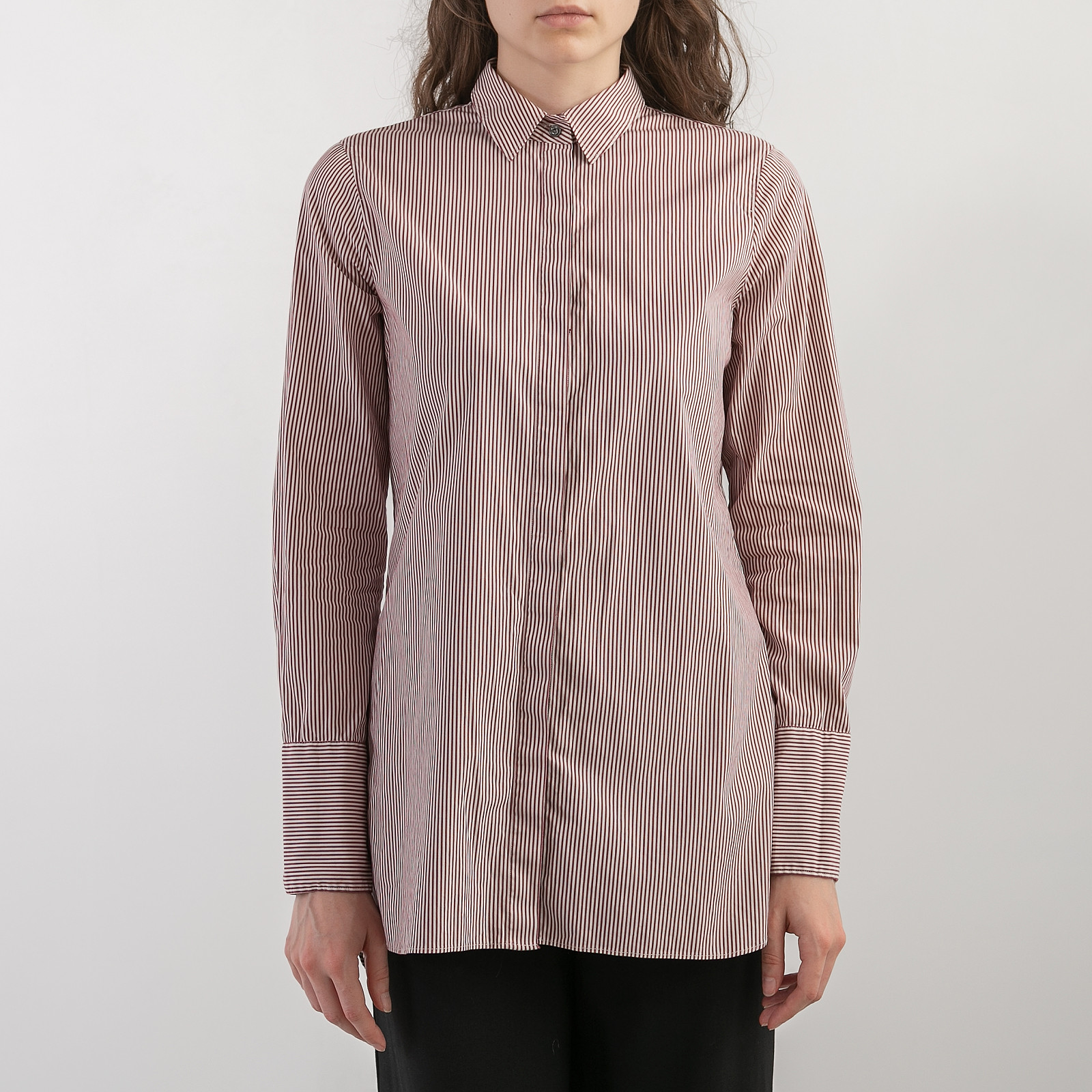 Рубашка  бордового цвета J.Crew - фото из каталога магазина брендовой одежды Second Friend Store Рубашка J.Crew - купить оригинал в секонд-хенде SFS - 1