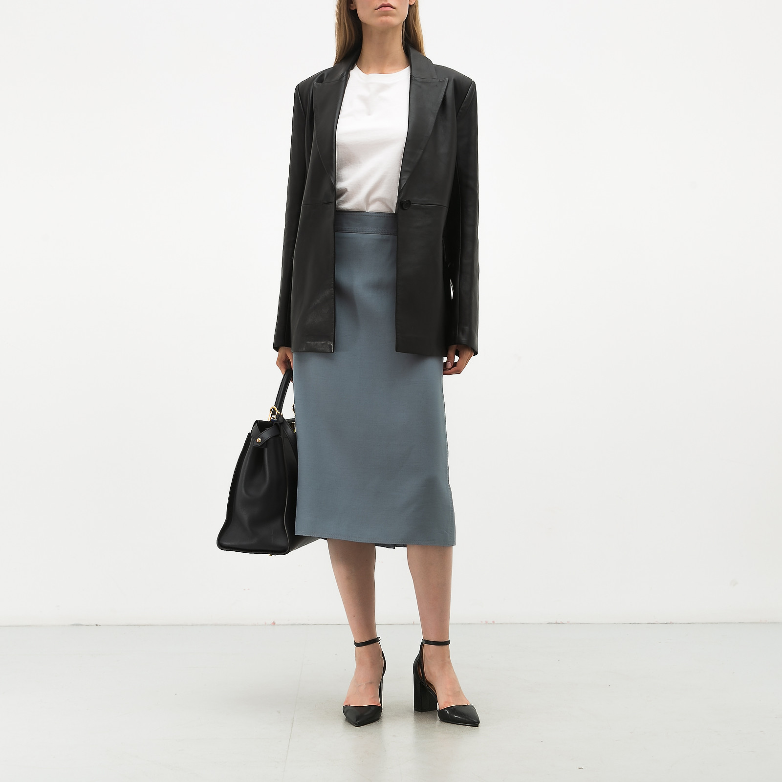 Юбка  голубого цвета Valentino - фото из каталога магазина брендовой одежды Second Friend Store Юбка Valentino - купить оригинал в секонд-хенде SFS - 3