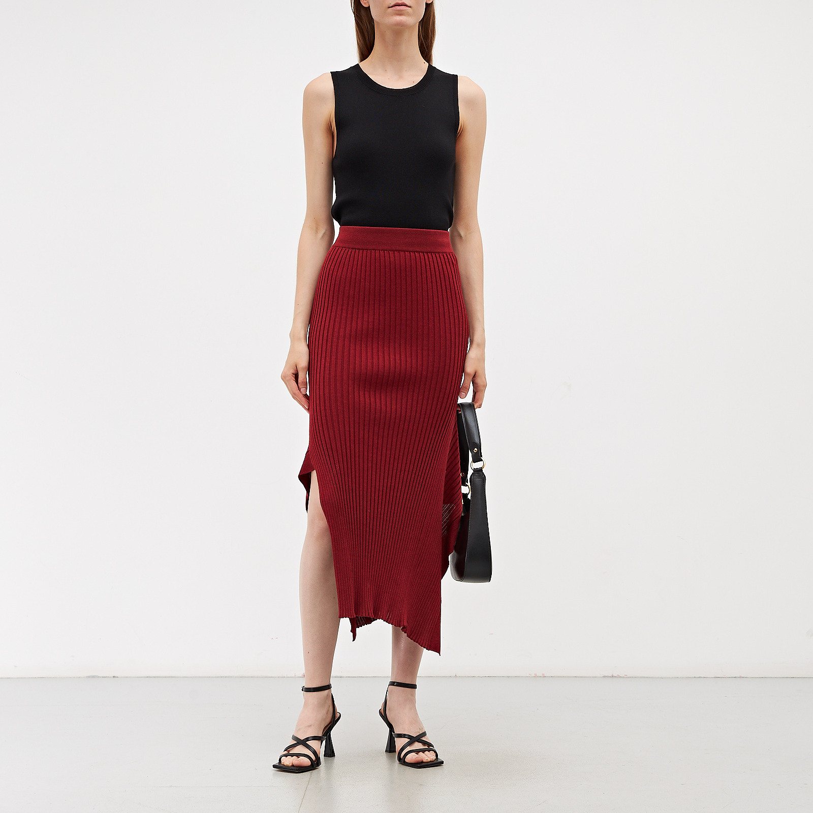 Юбка бордового цвета Stella McCartney - фото из каталога магазина брендовой одежды Second Friend Store Юбка Stella McCartney - купить оригинал в секонд-хенде SFS - 2