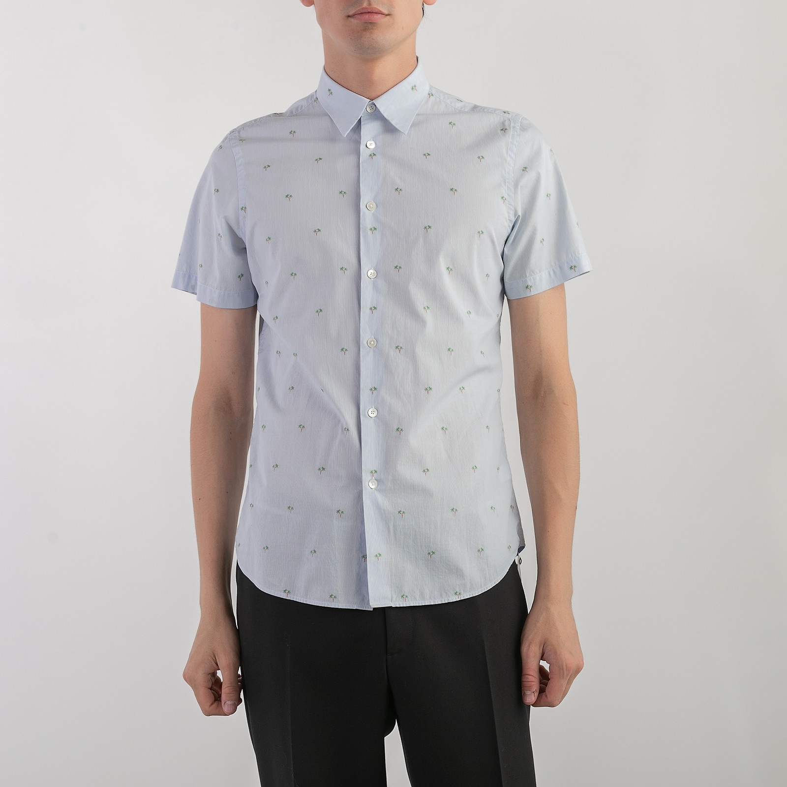 Рубашка  голубого цвета Paul Smith - фото из каталога магазина брендовой одежды Second Friend Store Рубашка Paul Smith - купить оригинал в секонд-хенде SFS - 1