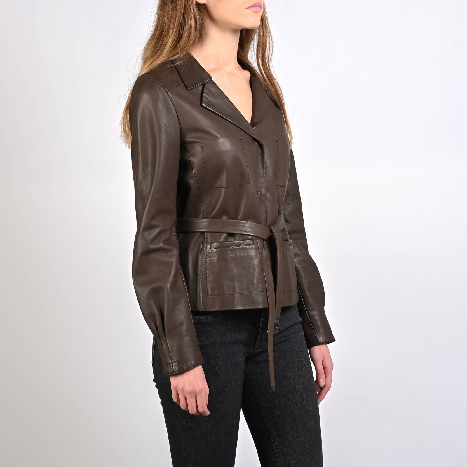 Кожаный пиджак Miu Miu - купить оригинал в секонд-хенде SFS