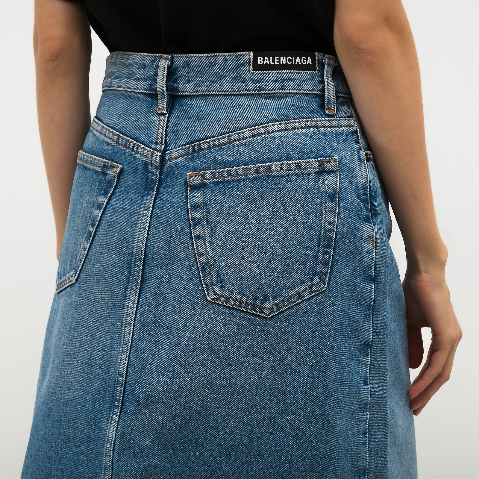 Юбка голубого цвета Balenciaga - фото из каталога магазина брендовой одежды Second Friend Store Юбка Balenciaga - купить оригинал в секонд-хенде SFS - 4