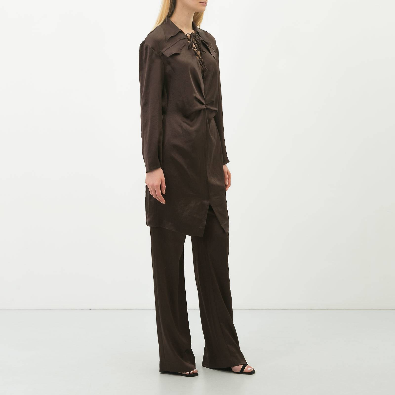 Костюм коричневого цвета Nanushka - фото из каталога магазина брендовой одежды Second Friend Store Костюм Nanushka - купить оригинал в секонд-хенде SFS - 3