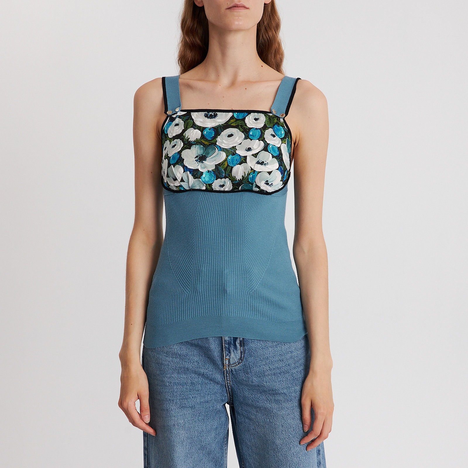 Топ  голубого цвета Louis Vuitton - фото из каталога магазина брендовой одежды Second Friend Store Топ Louis Vuitton - купить оригинал в секонд-хенде SFS - 1