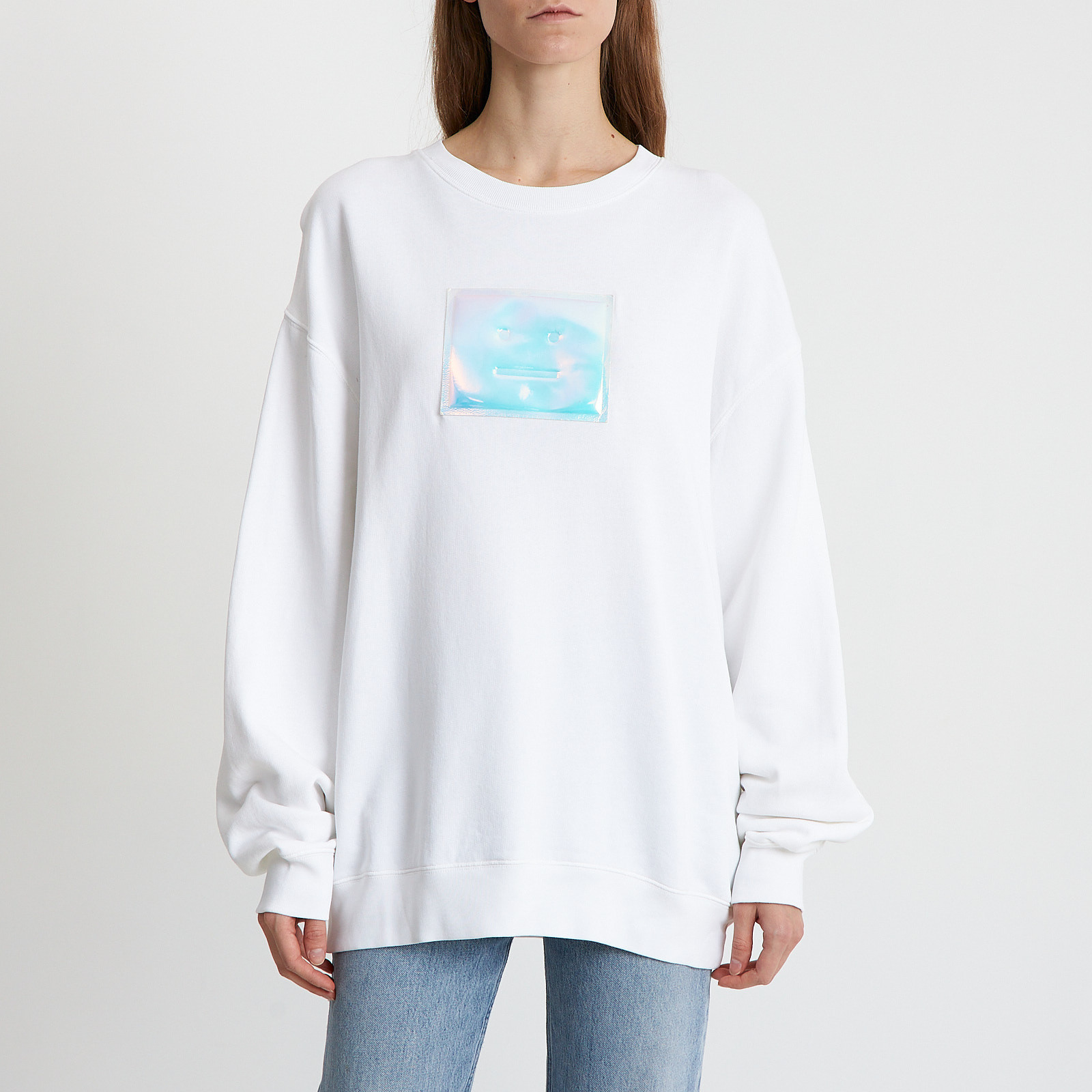 Свитшот белого цвета Acne Studios - фото из каталога магазина брендовой одежды Second Friend Store Свитшот Acne Studios - купить оригинал в секонд-хенде SFS - 1