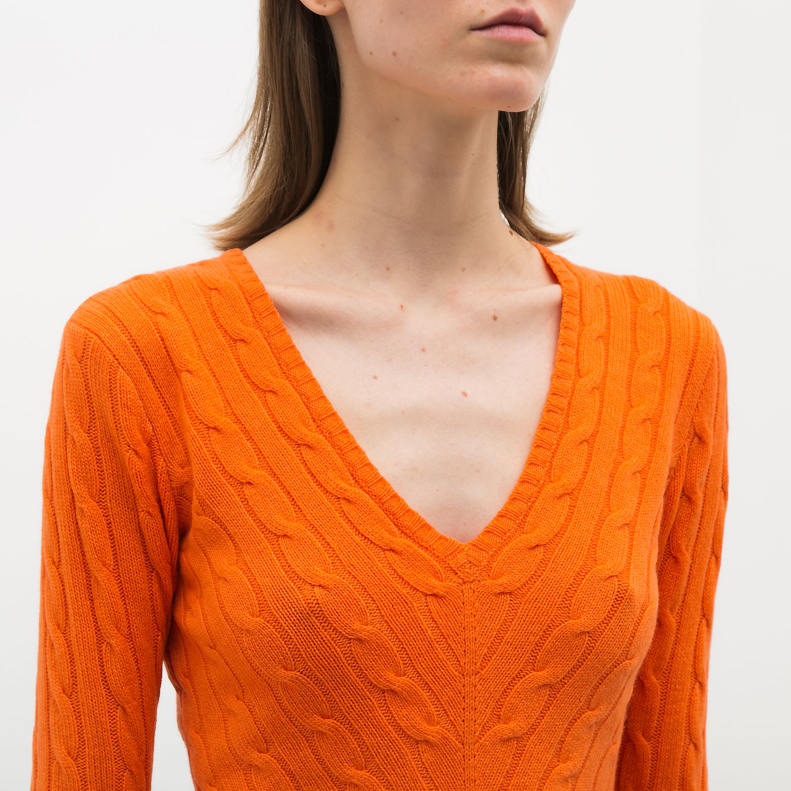 Свитер оранжевого цвета Ralph Lauren - фото из каталога магазина брендовой одежды Second Friend Store Свитер Ralph Lauren - купить оригинал в секонд-хенде SFS - 4