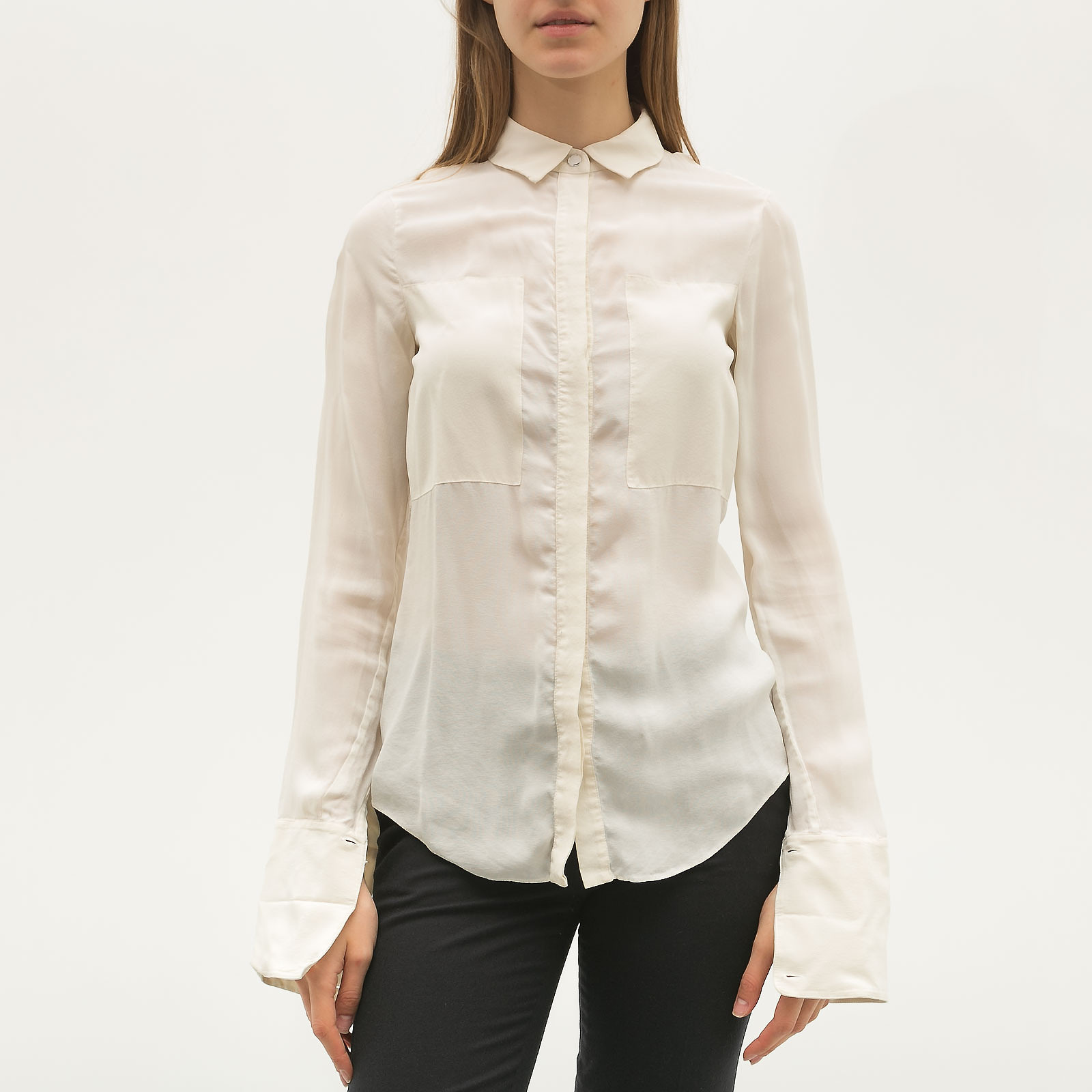 Рубашка  белого цвета T by Alexander Wang  - фото из каталога магазина брендовой одежды Second Friend Store Рубашка T by Alexander Wang - купить оригинал в секонд-хенде SFS - 1