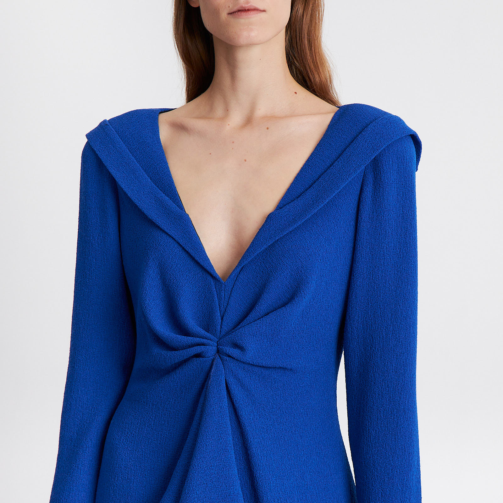 Платье синего цвета Oscar de la Renta - фото из каталога магазина брендовой одежды Second Friend Store Платье Oscar de la Renta - купить оригинал в секонд-хенде SFS - 4