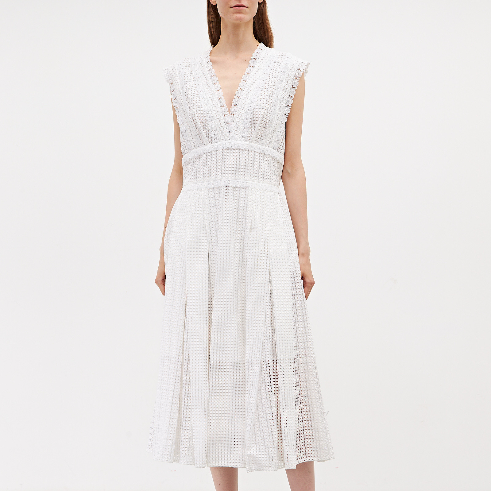 Платье белого цвета Oscar de la Renta - фото из каталога магазина брендовой одежды Second Friend Store Платье Oscar de la Renta - купить оригинал в секонд-хенде SFS - 1