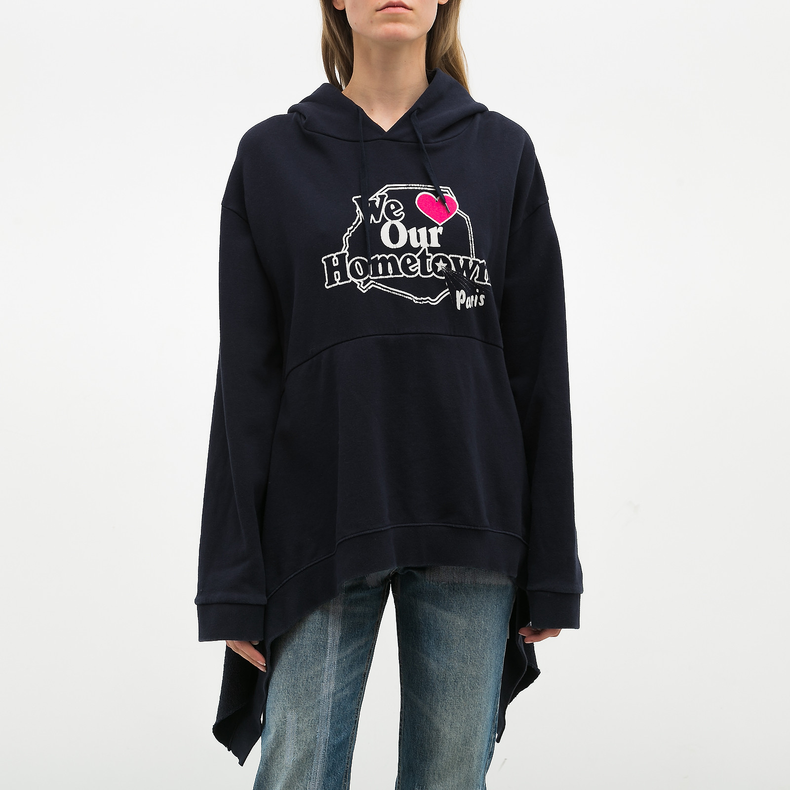 Худи синего цвета Vetements - фото из каталога магазина брендовой одежды Second Friend Store Худи Vetements - купить оригинал в секонд-хенде SFS - 1