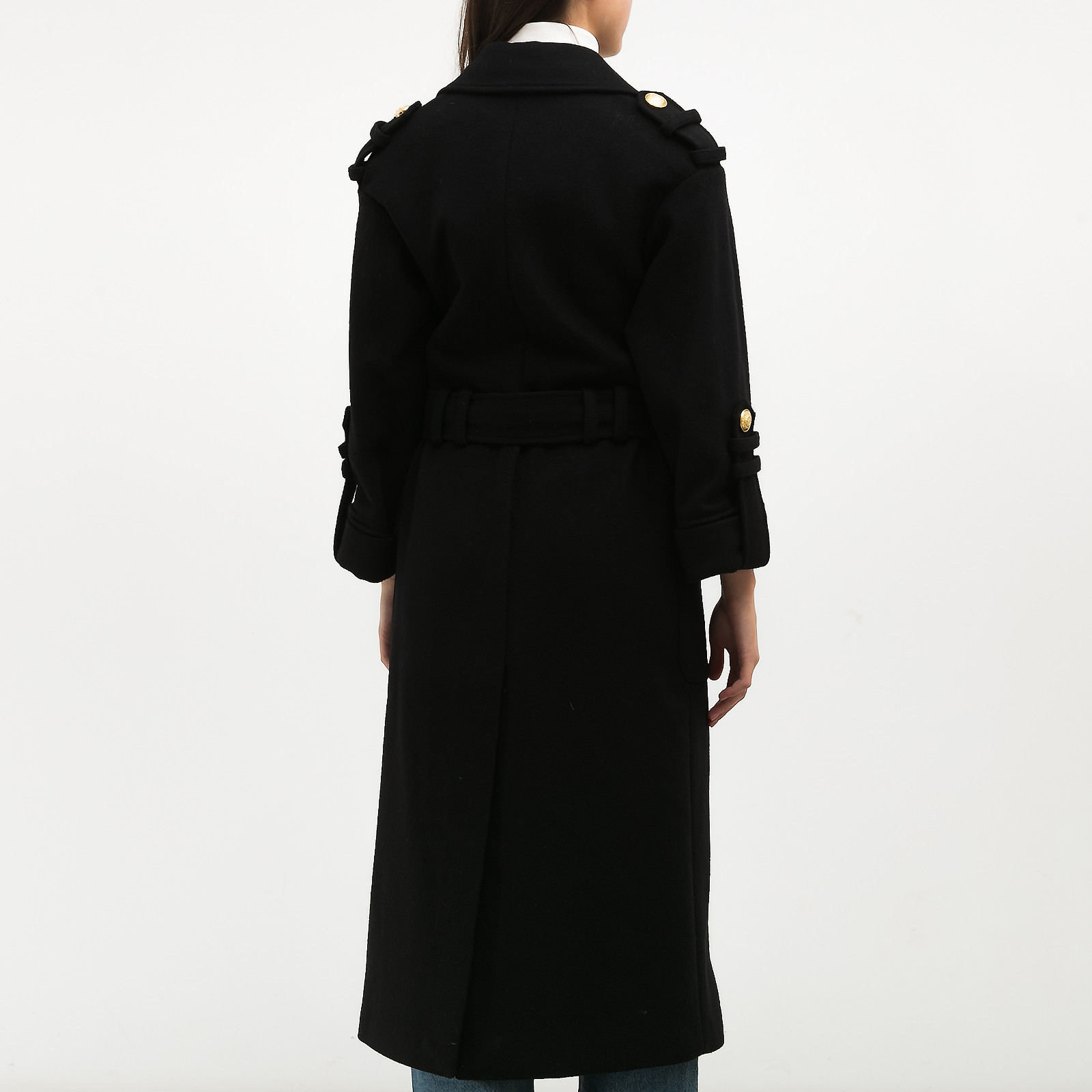 Пальто черного цвета Balmain - фото из каталога магазина брендовой одежды Second Friend Store Пальто Balmain - купить оригинал в секонд-хенде SFS - 2